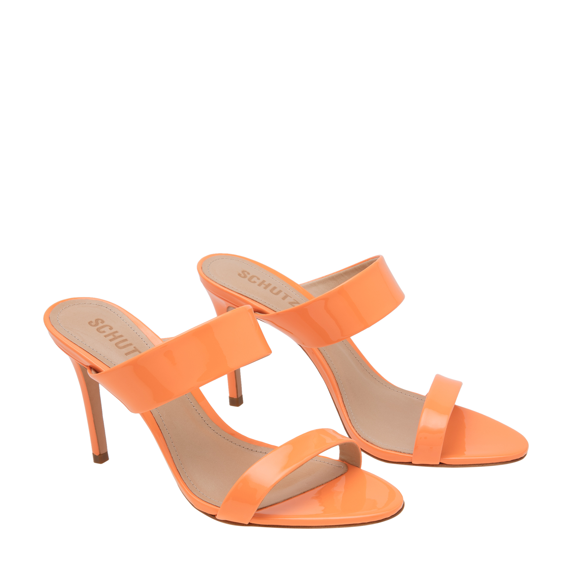 

Neon leather sandals, Orange