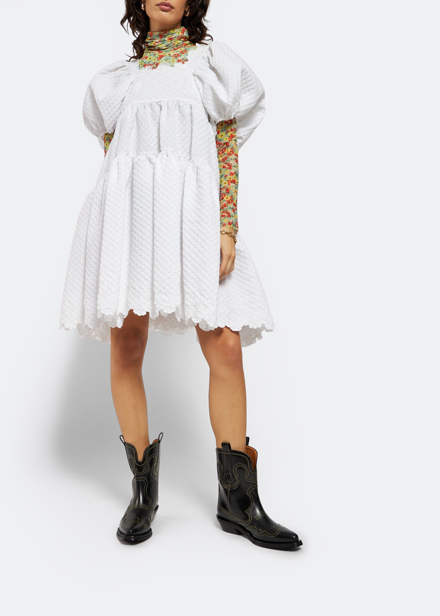 

Embroidered Western boots, Black
