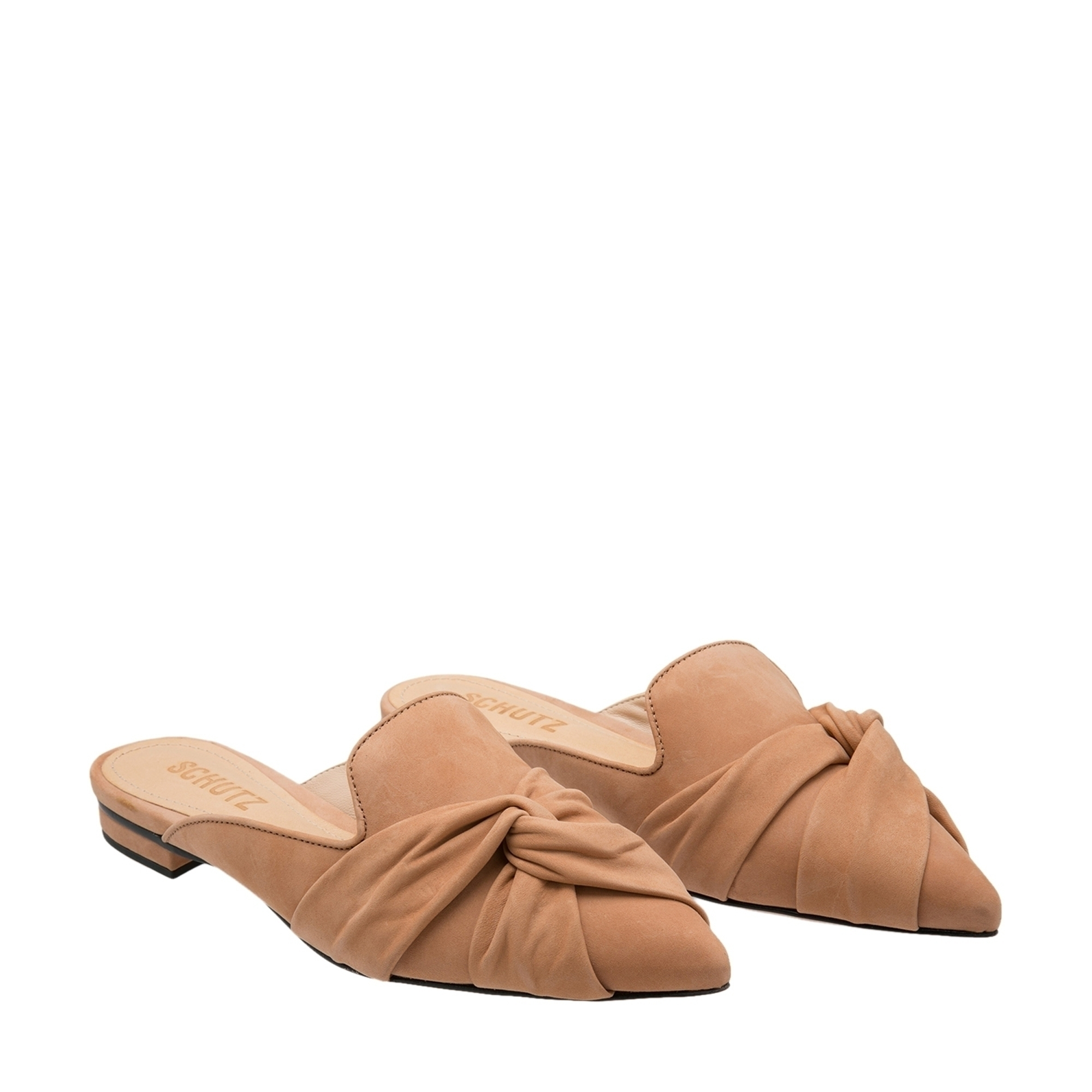 

Point-toe mules, Beige