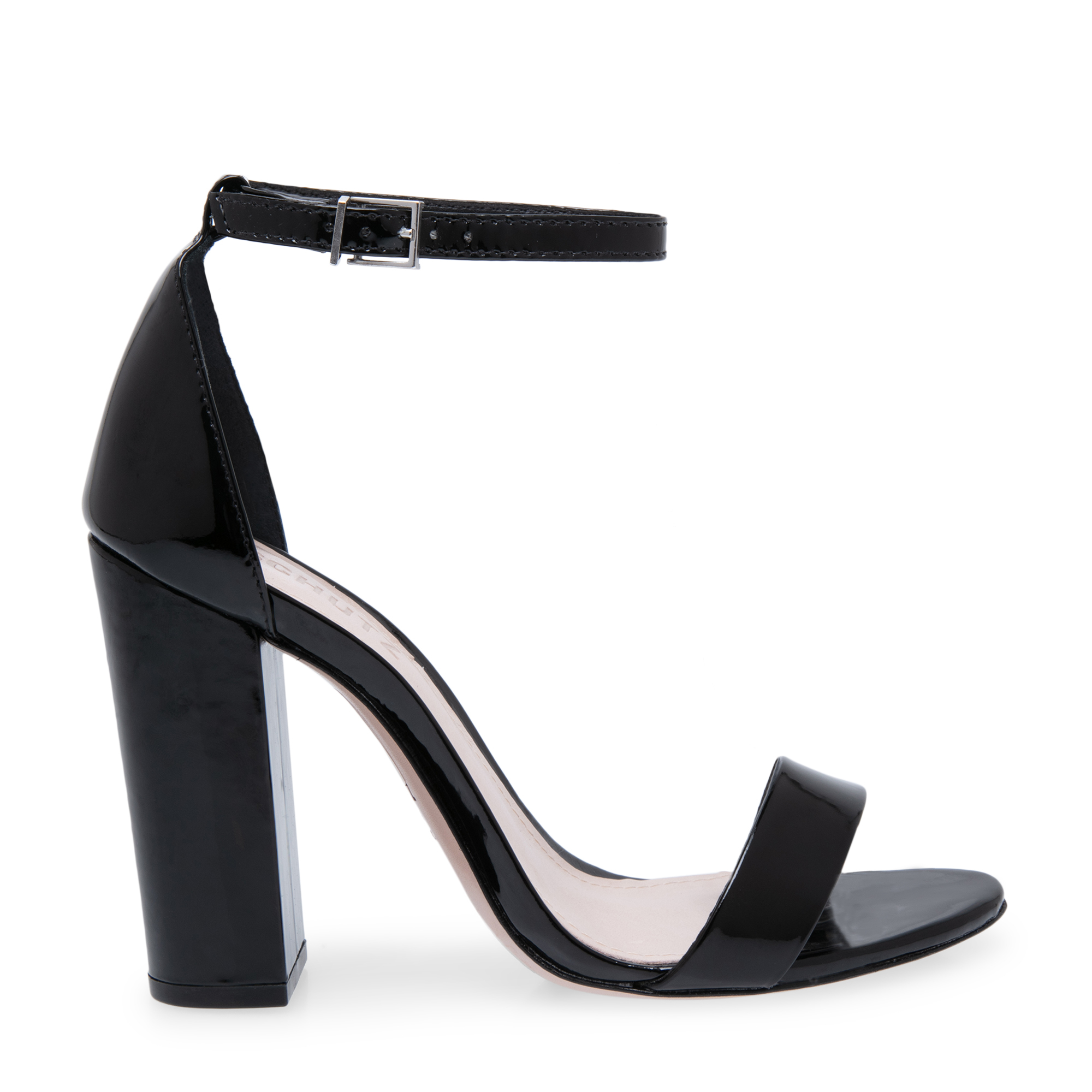 

Patent sandals, Black