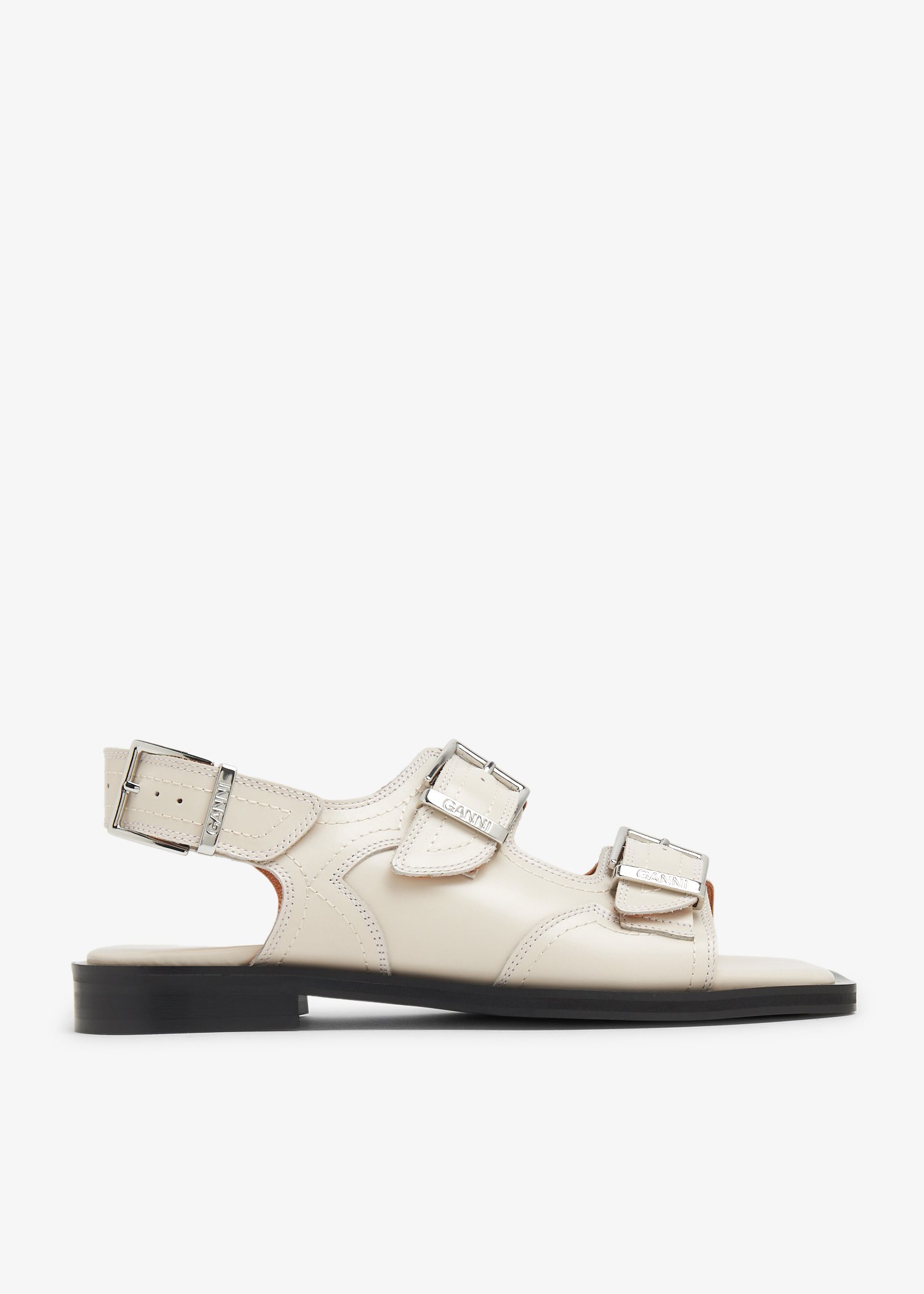 

Embroidered Western sandals, Beige