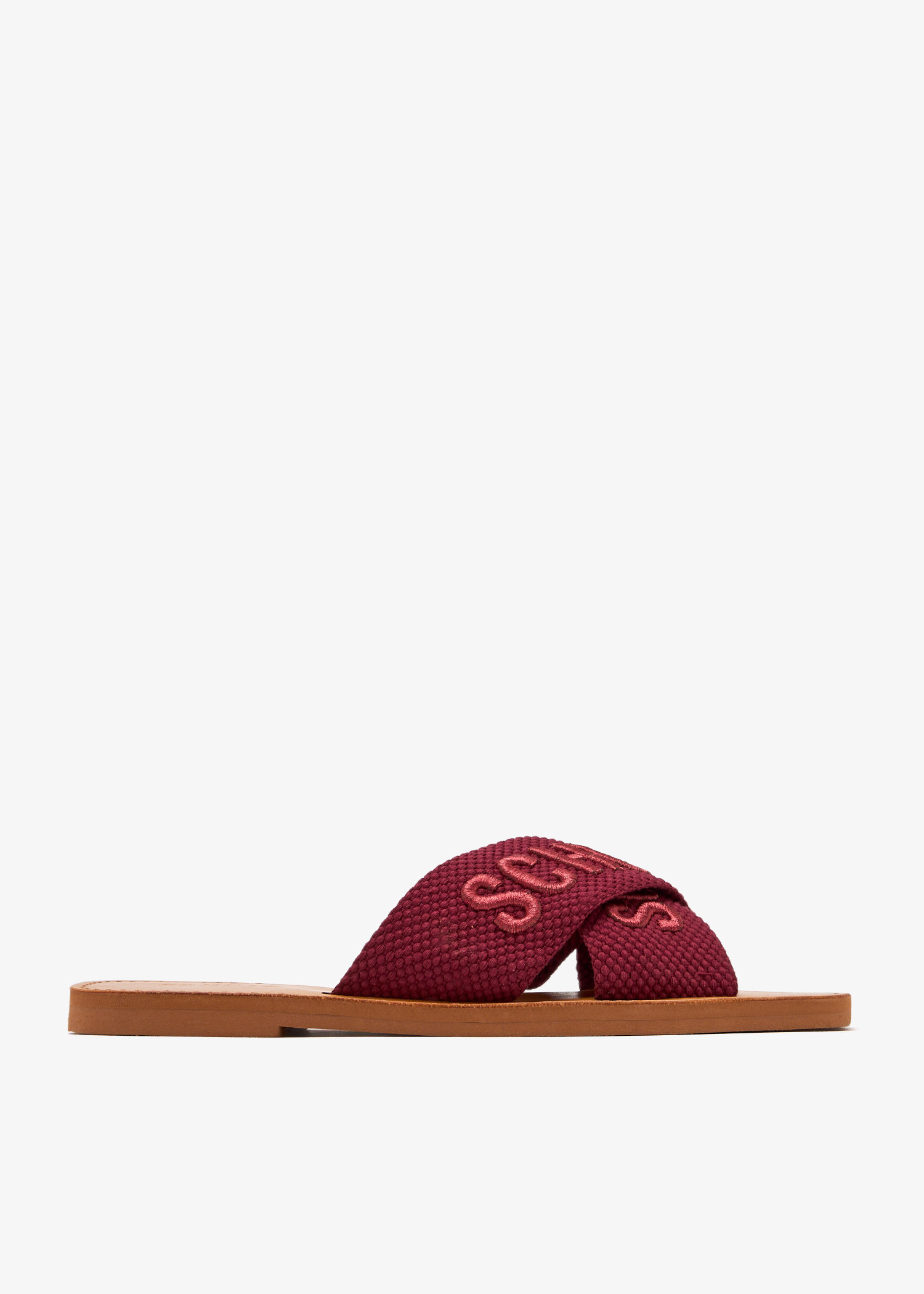 

Logo flat sandals, Red