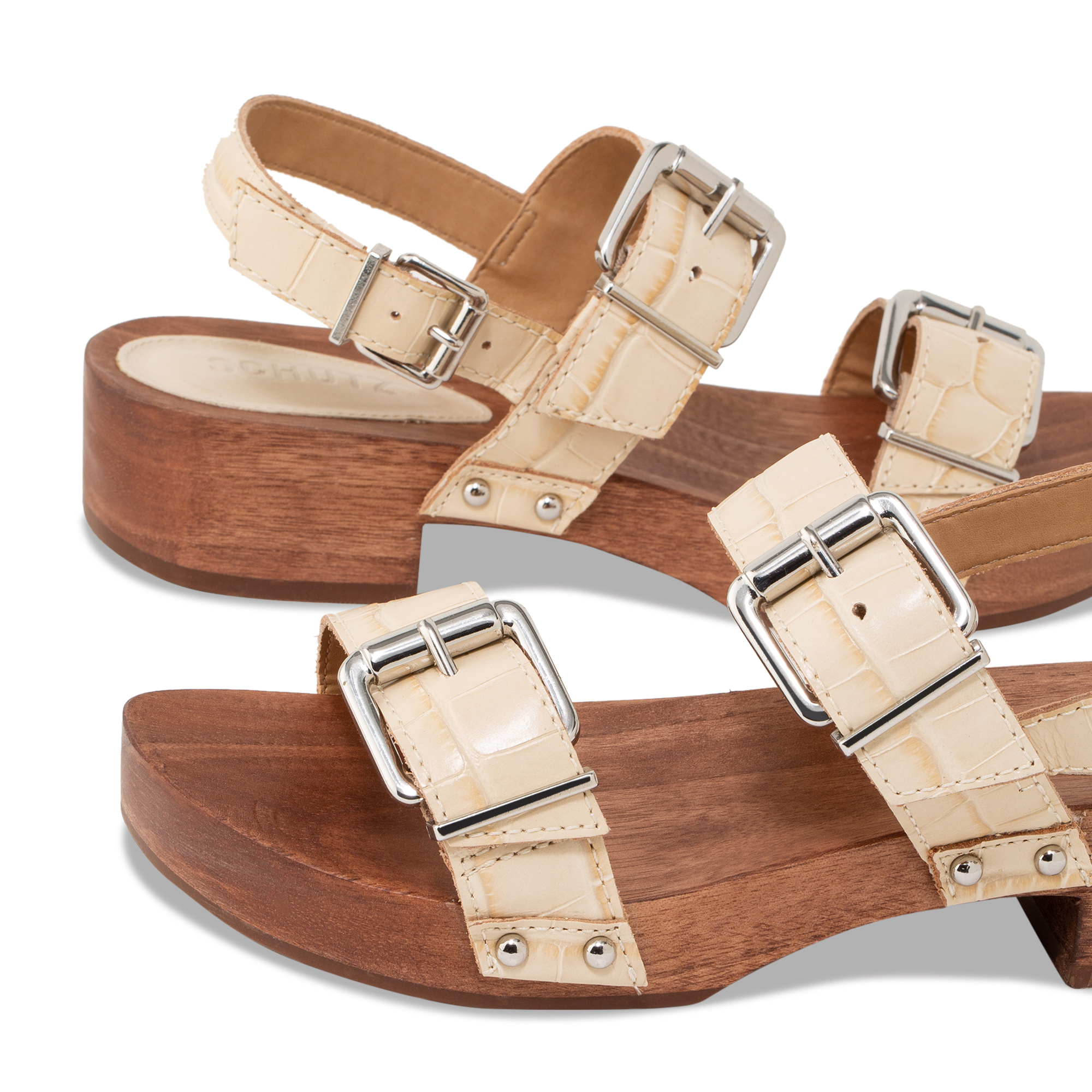 

Wooden sandals, Beige