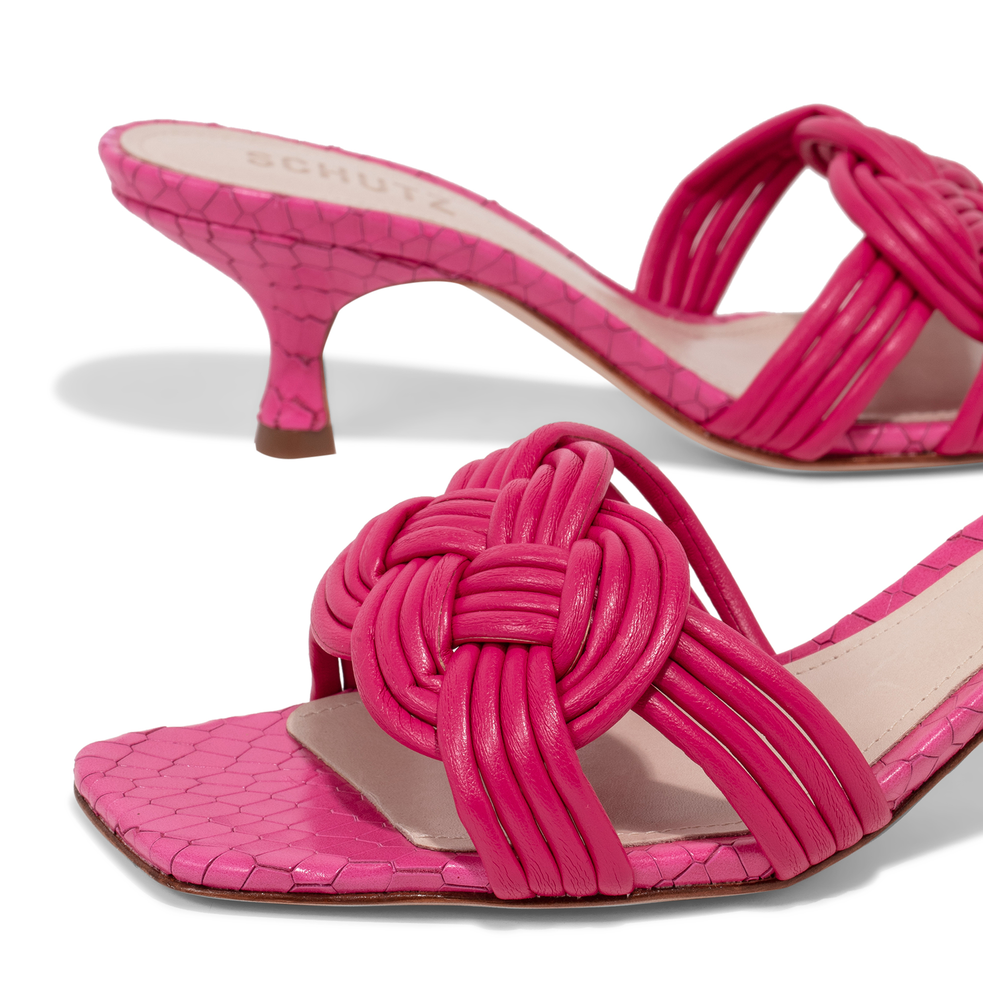 

Woven mules, Pink