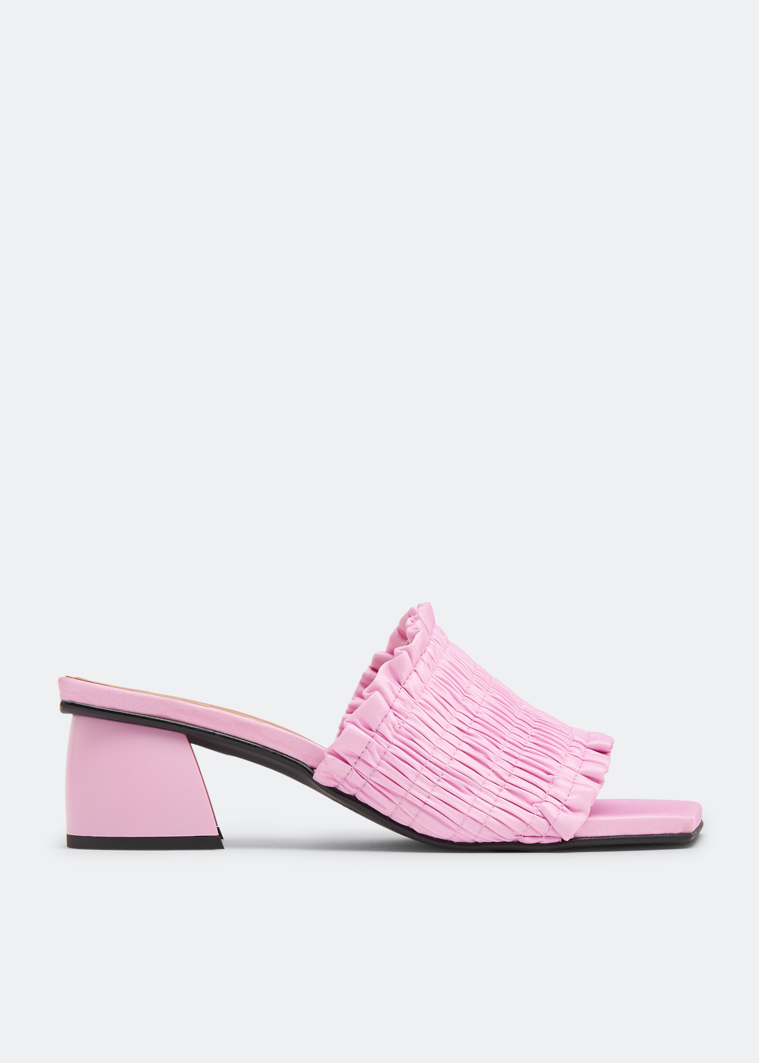 Ganni Smock kitten heel mules for Women - Pink in UAE Ganni Smock kitten heel mules for Women - Pink in UAE