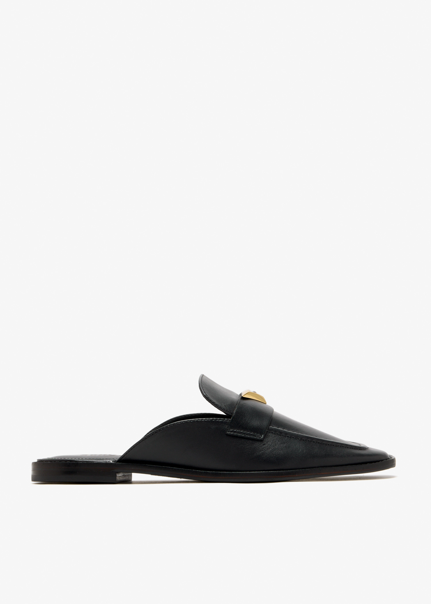 

Leather slippers, Black