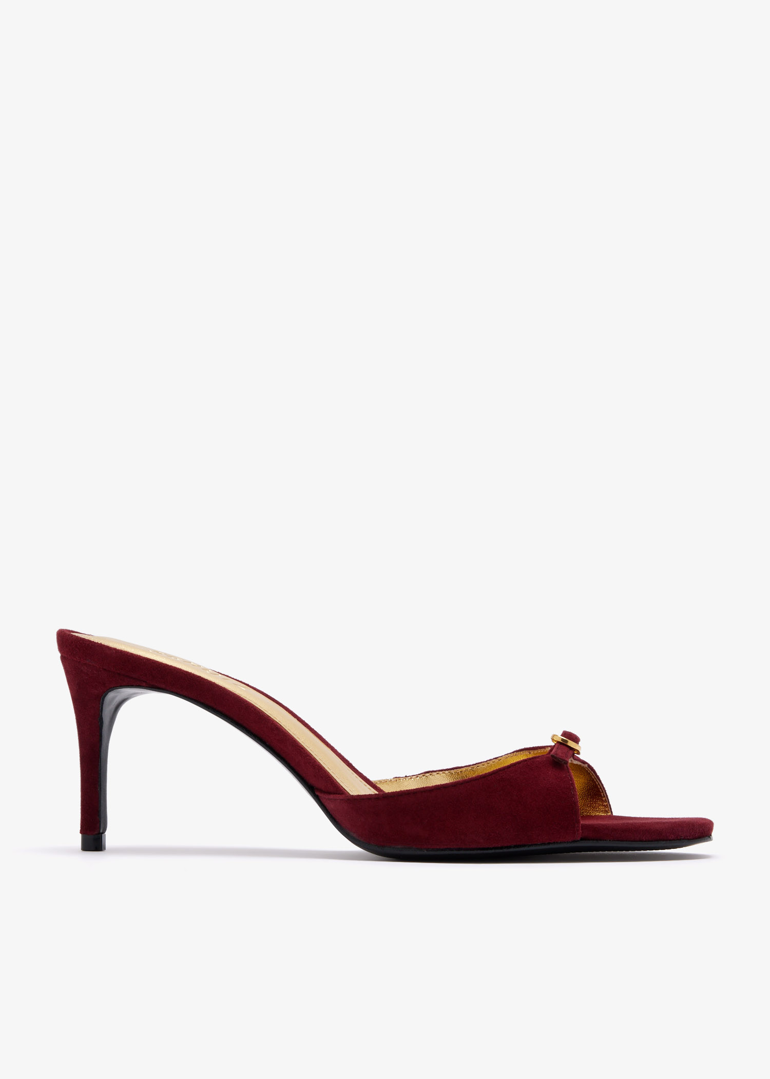 

Buckle suede mules, Burgundy