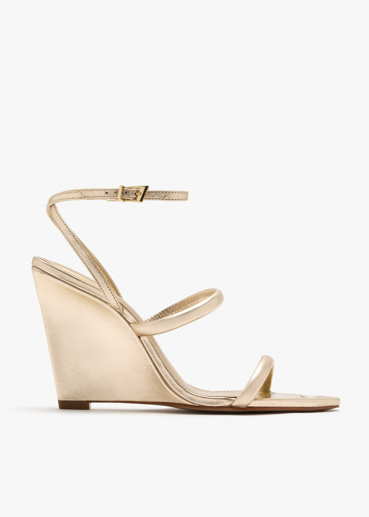 

Strappy wedge sandals, Gold
