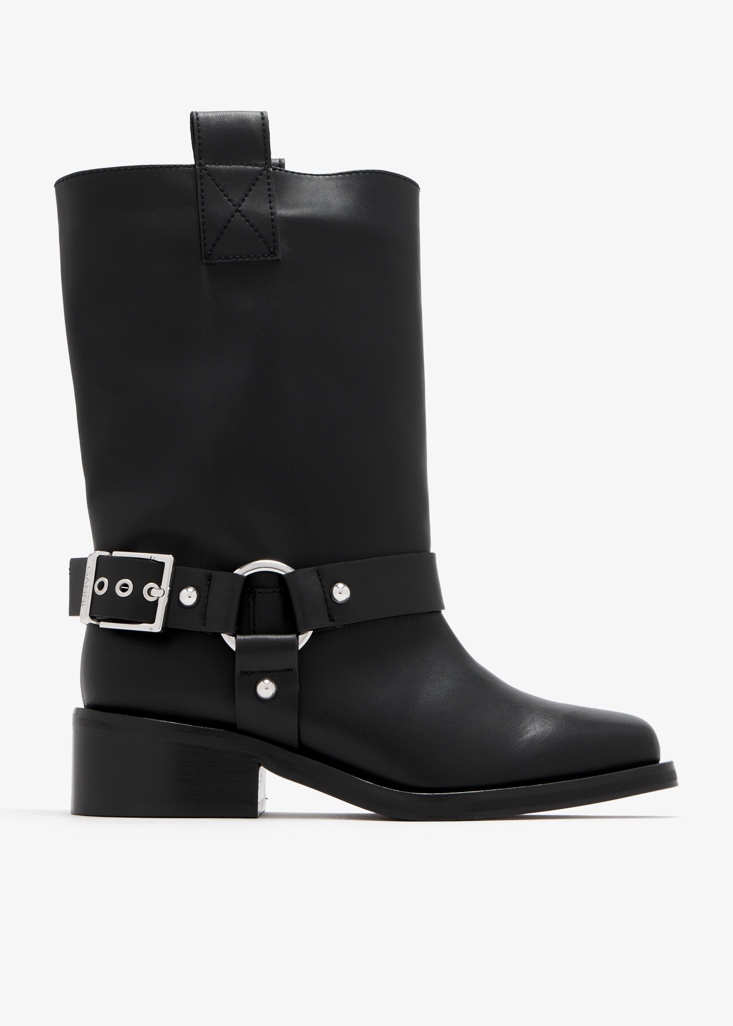 

Biker tubular mid shaft boots, Black