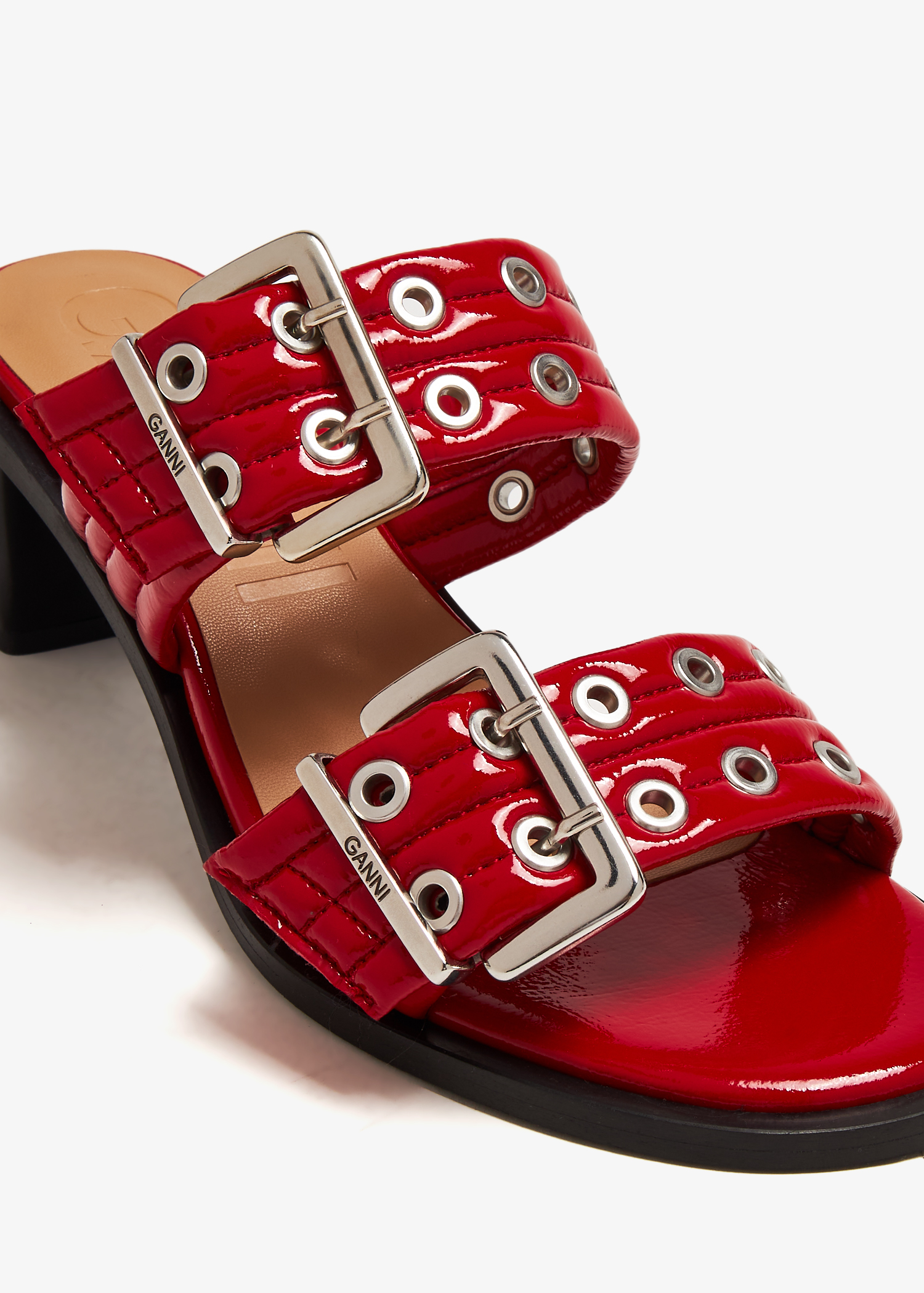 Ganni Feminine Buckle sandals for Women - Red in UAE | Level Shoes 