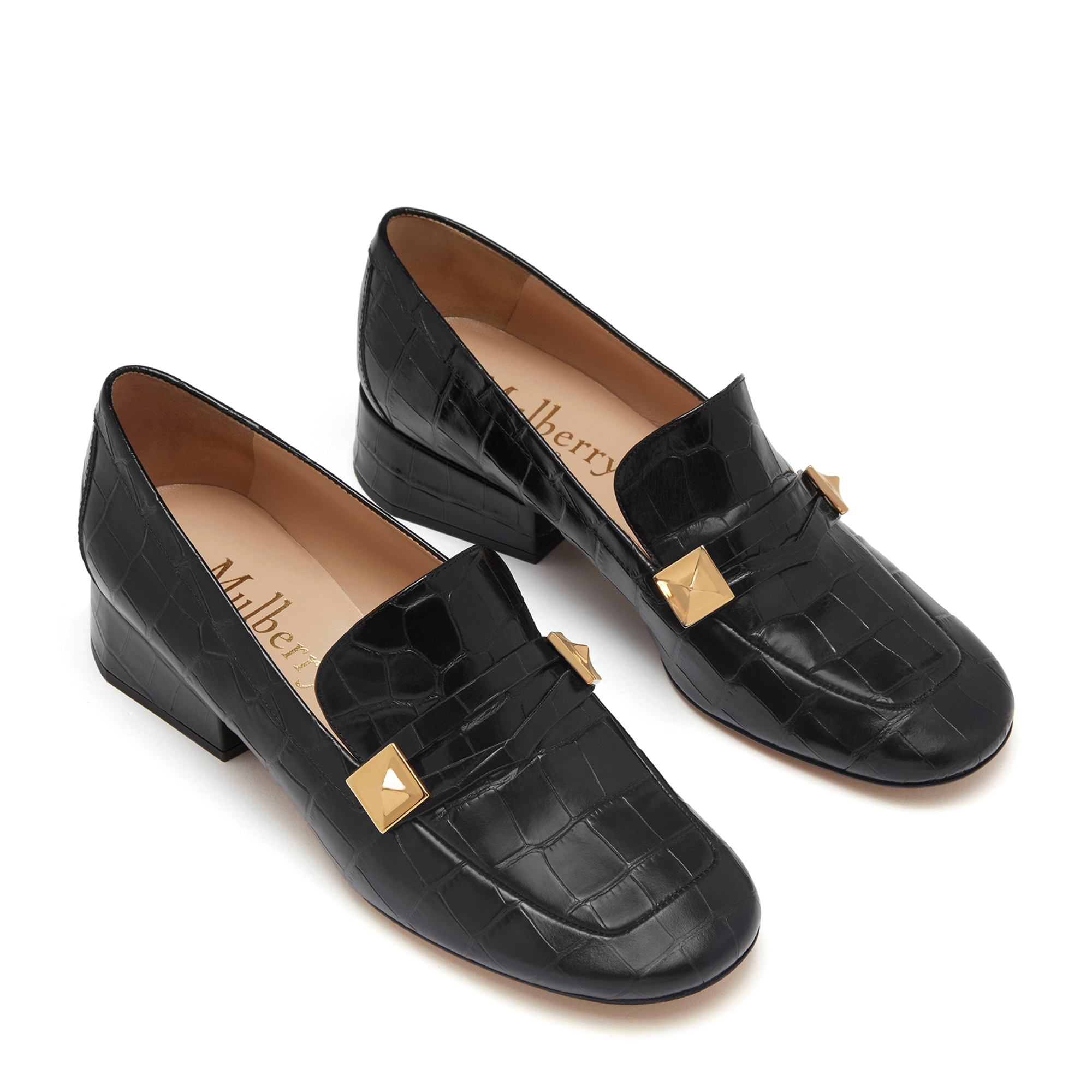 

Poppy Pyramid studded loafers, Black