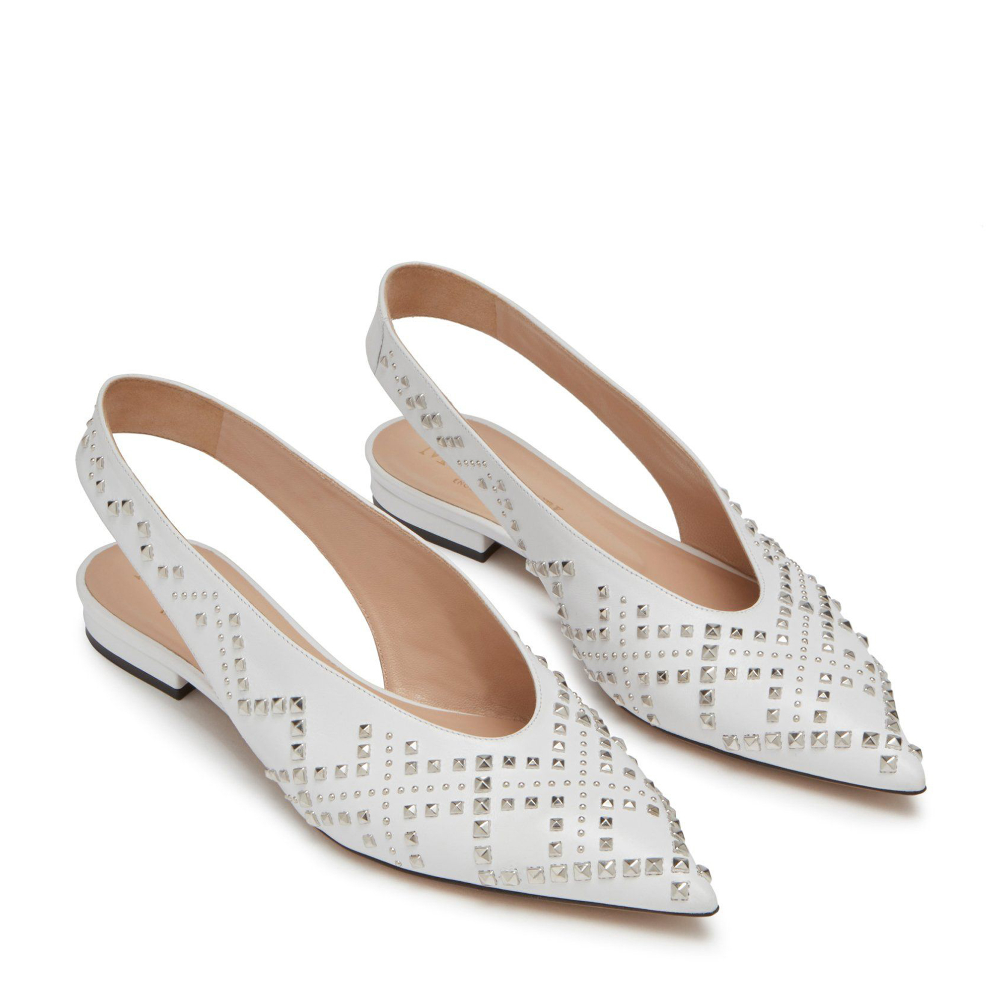 

Punky flat sling-back pumps, White
