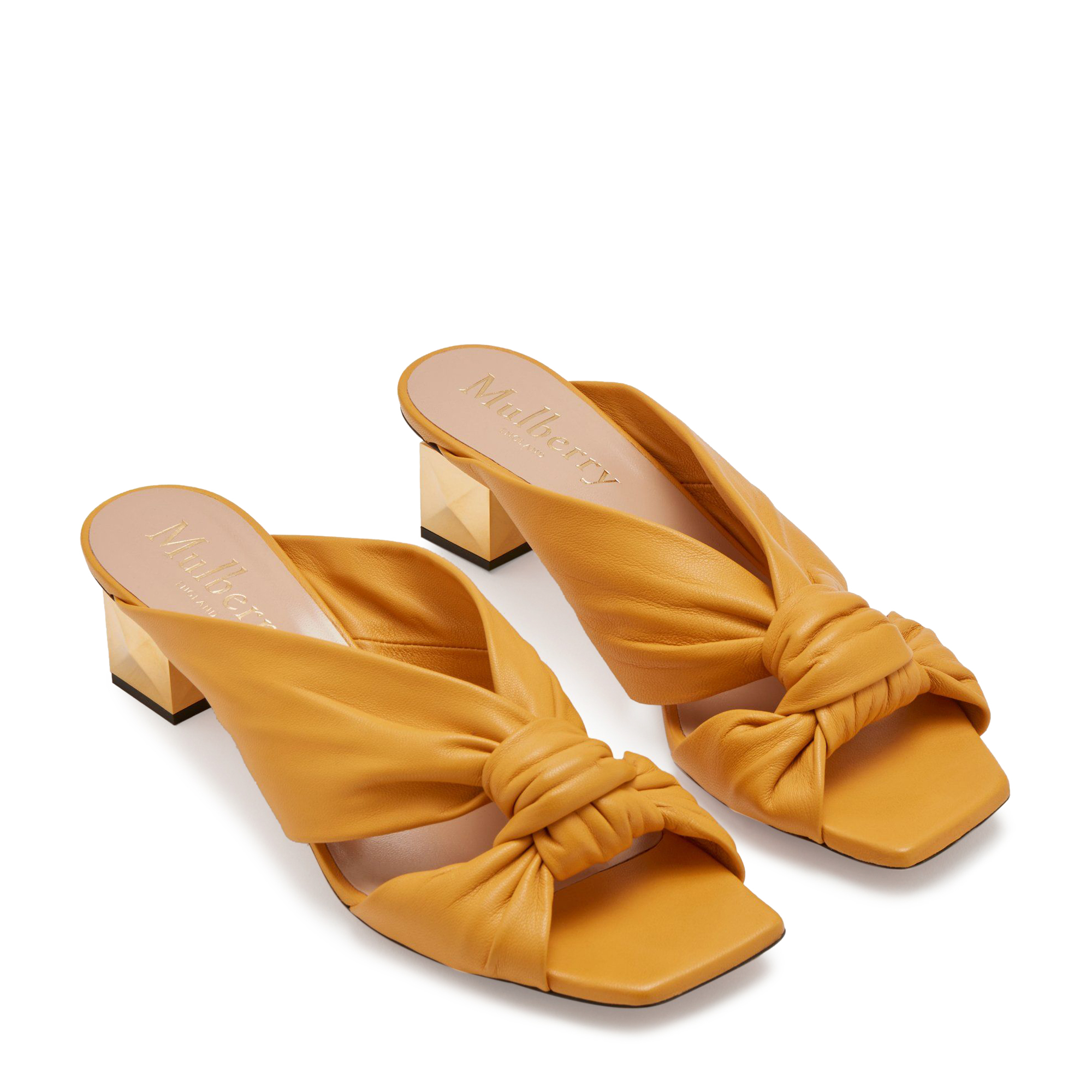 

Keeley heel drape mules, Yellow