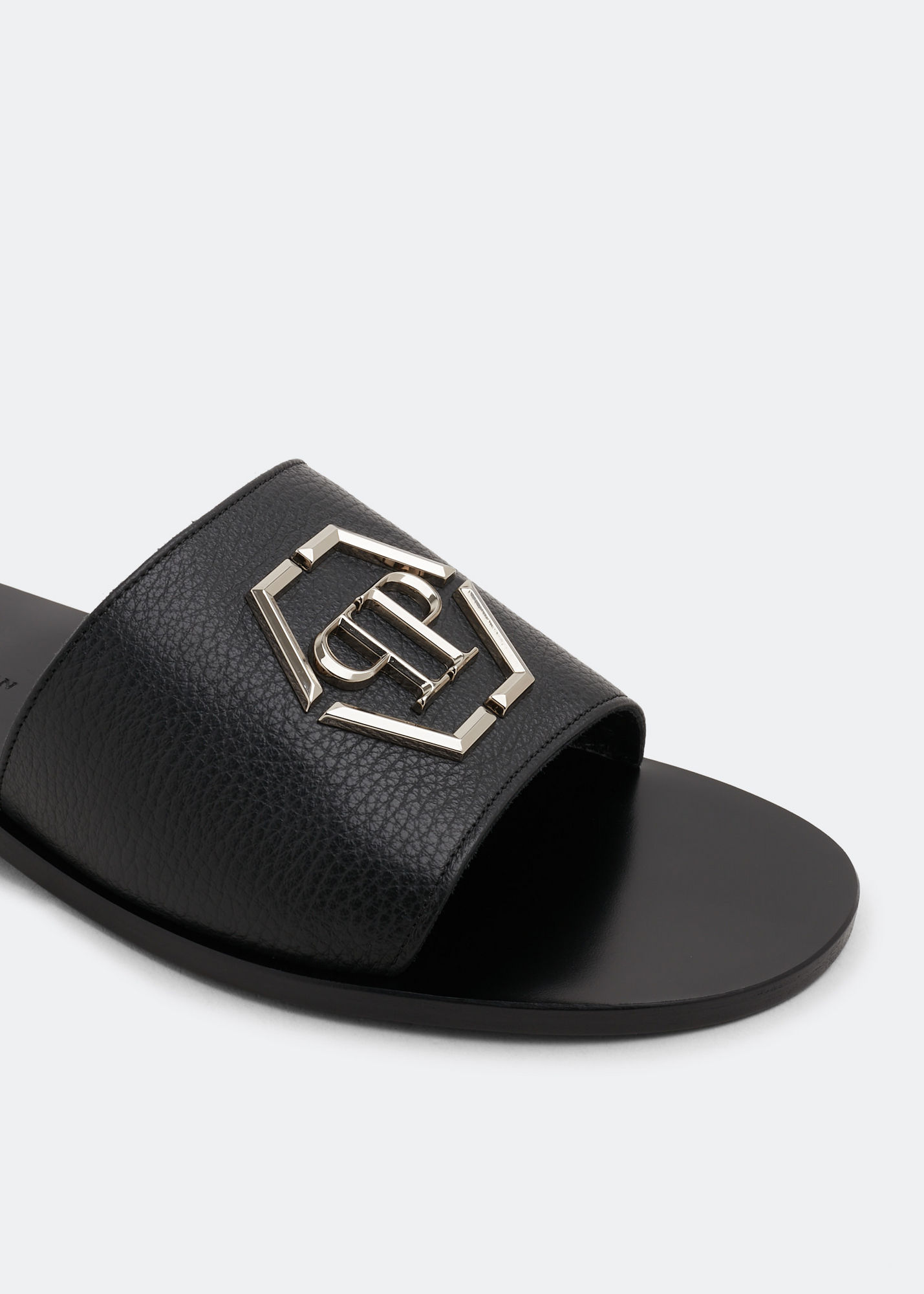 

Gothic Plein leather sandals, Black
