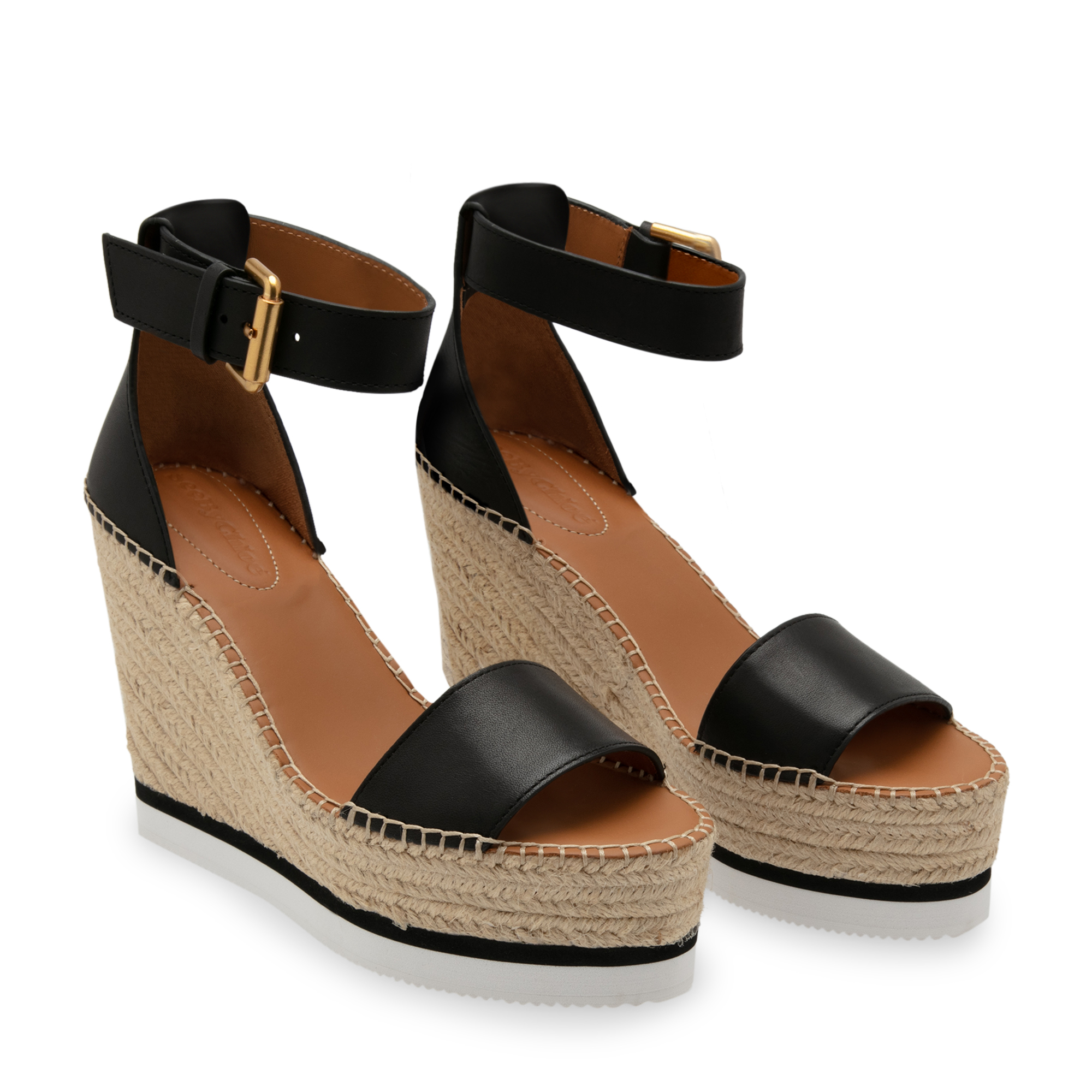 

Glyn wedge espadrille sandals, Black