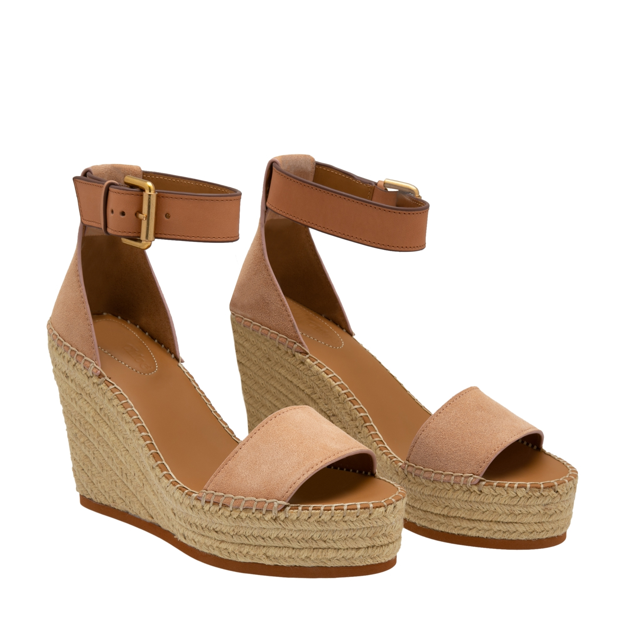 

Suede espadrille wedges, Beige