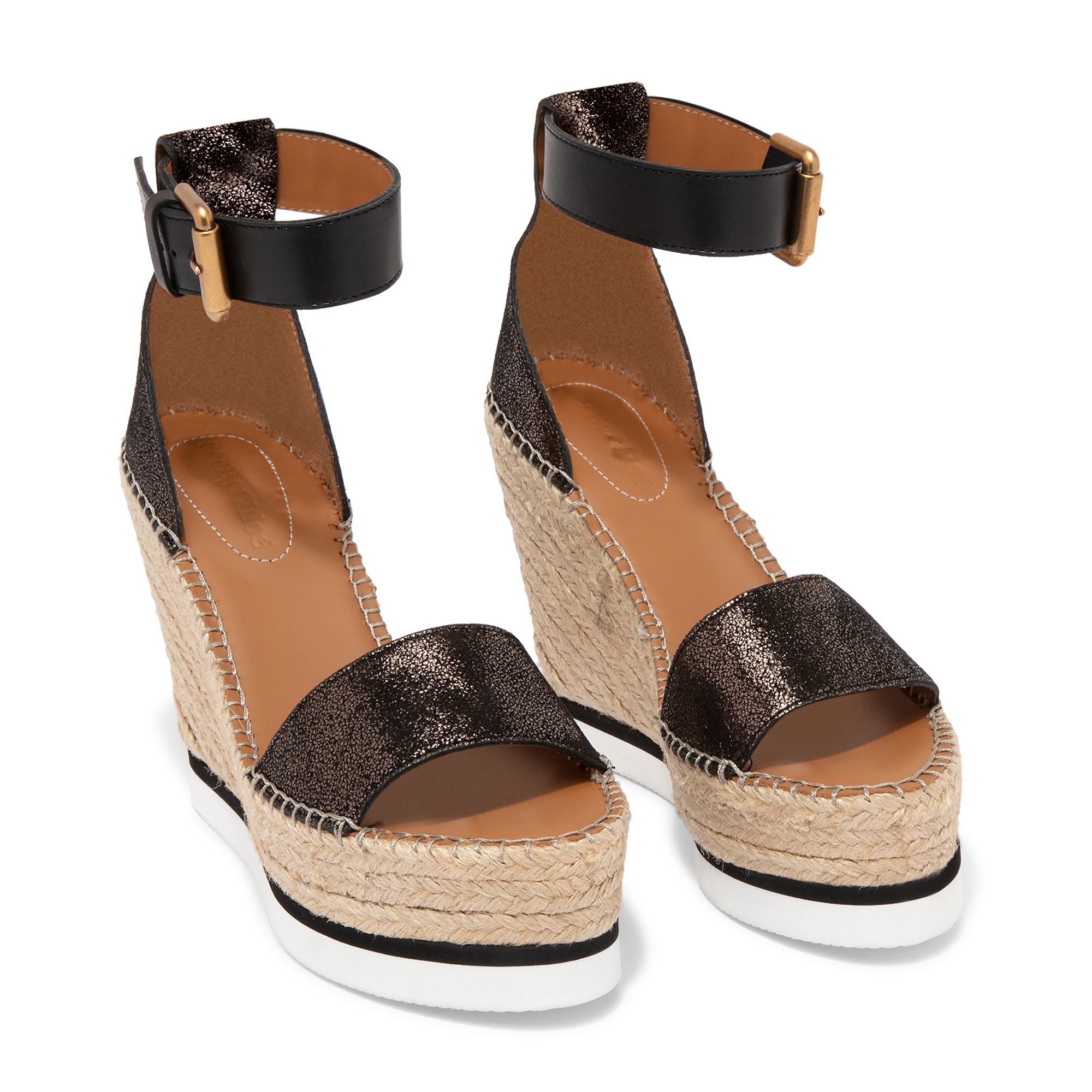 

Glyn wedge espadrille sandals, Metallic