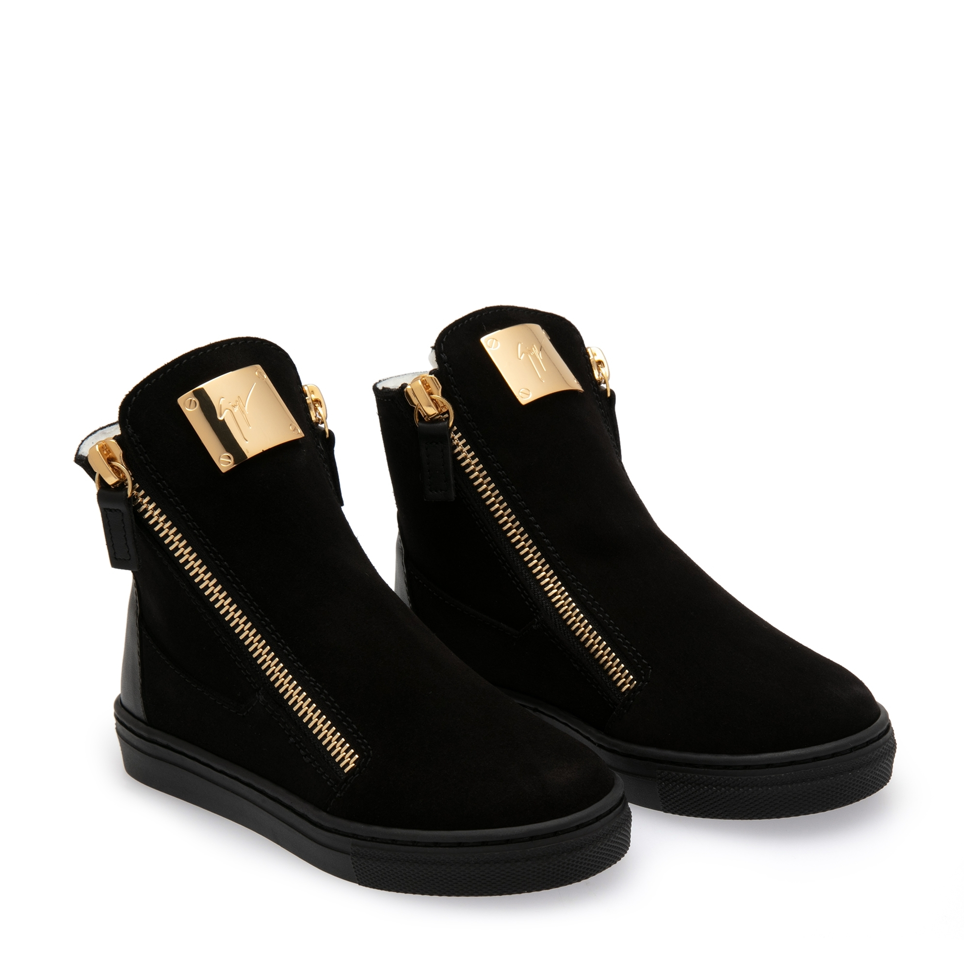 

Velour high-top sneakers, Black