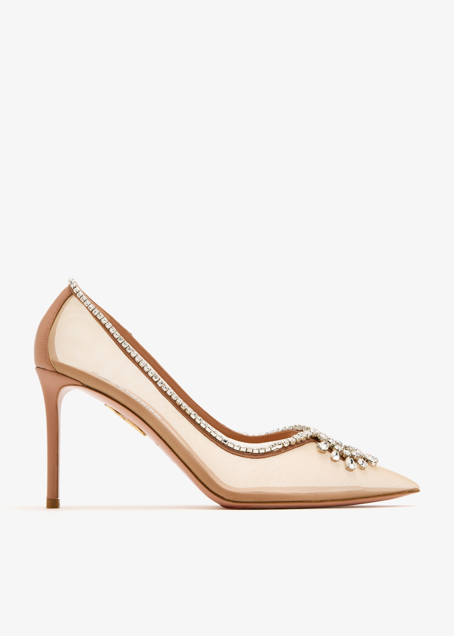 

Seduction 85 crystal mesh pumps, Beige
