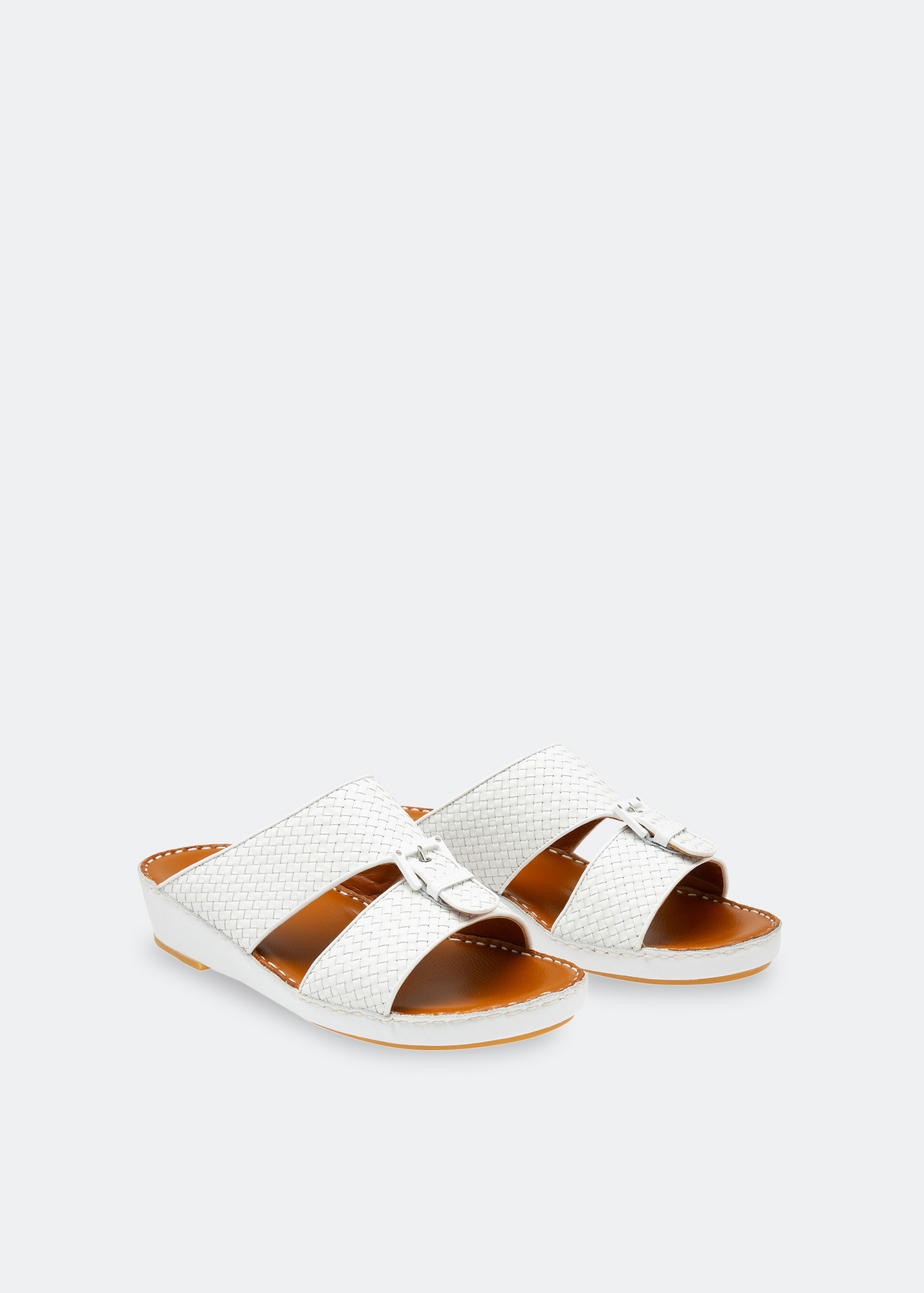

Arabic ostrich sandals, White