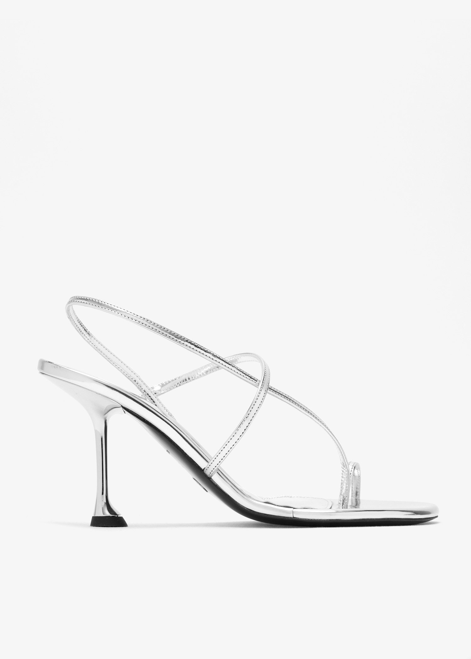 

Tee slingback sandals, Silver