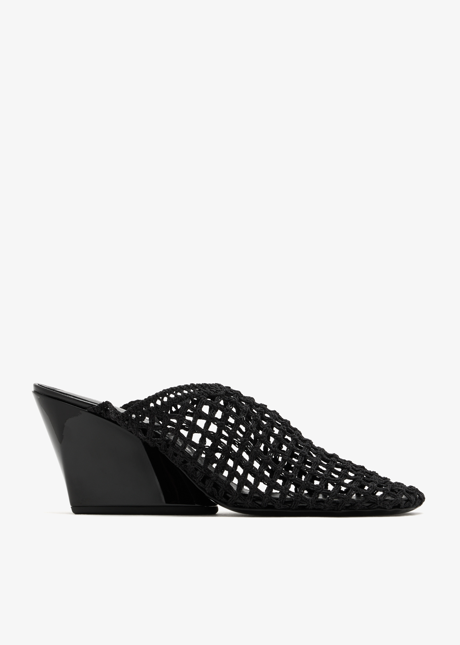 

Slant Crochet mules, Black