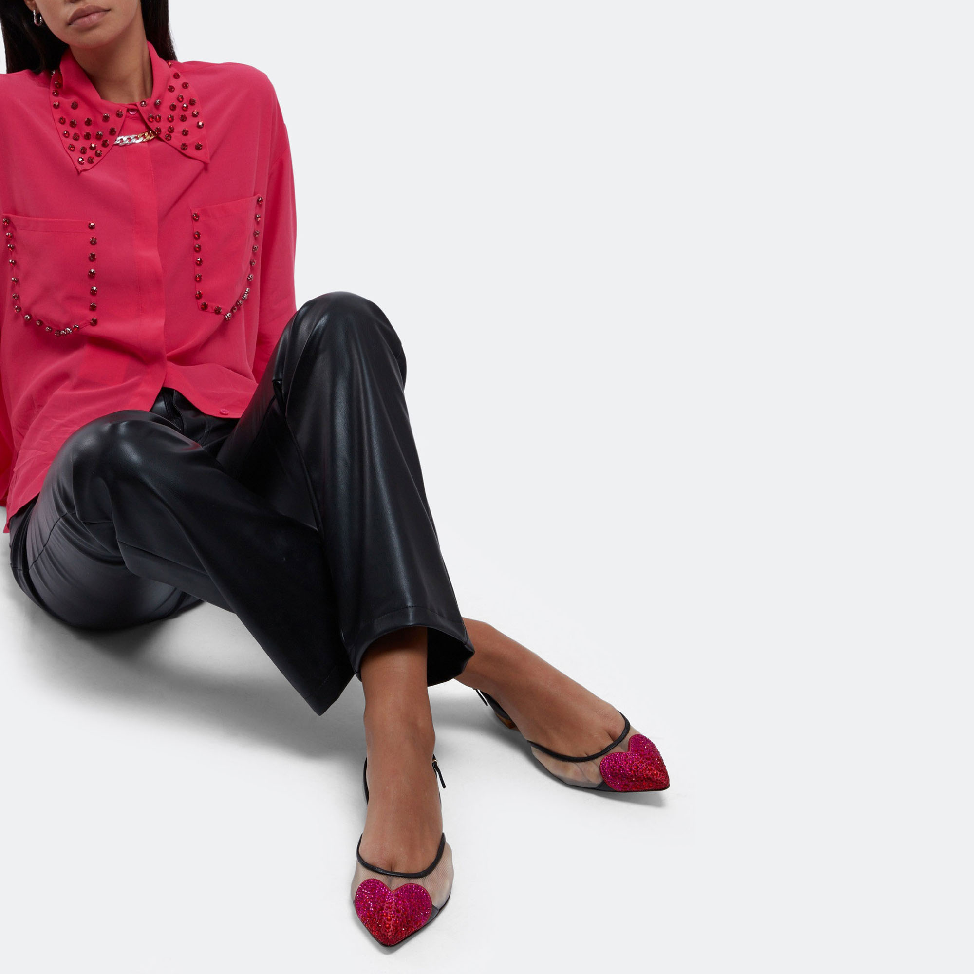 

Amora flat mules, Red