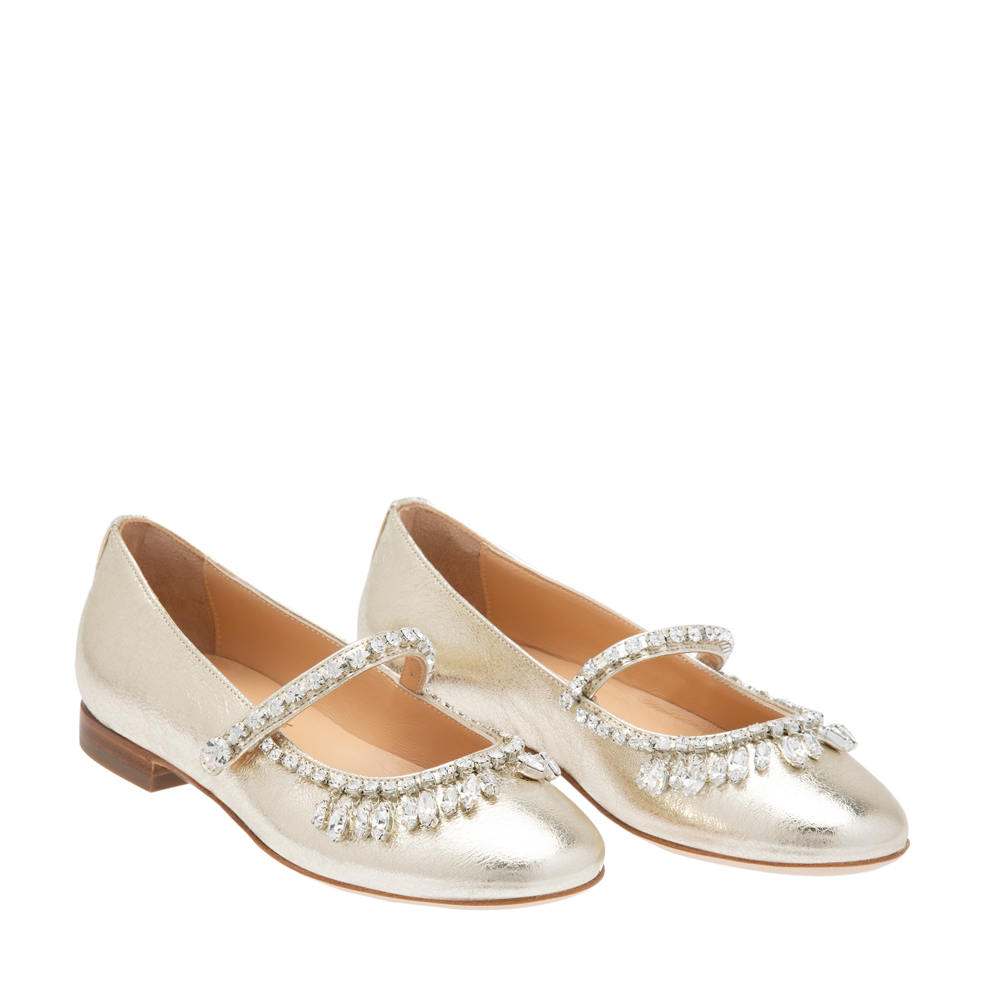 

Leather ballet flats, Gold