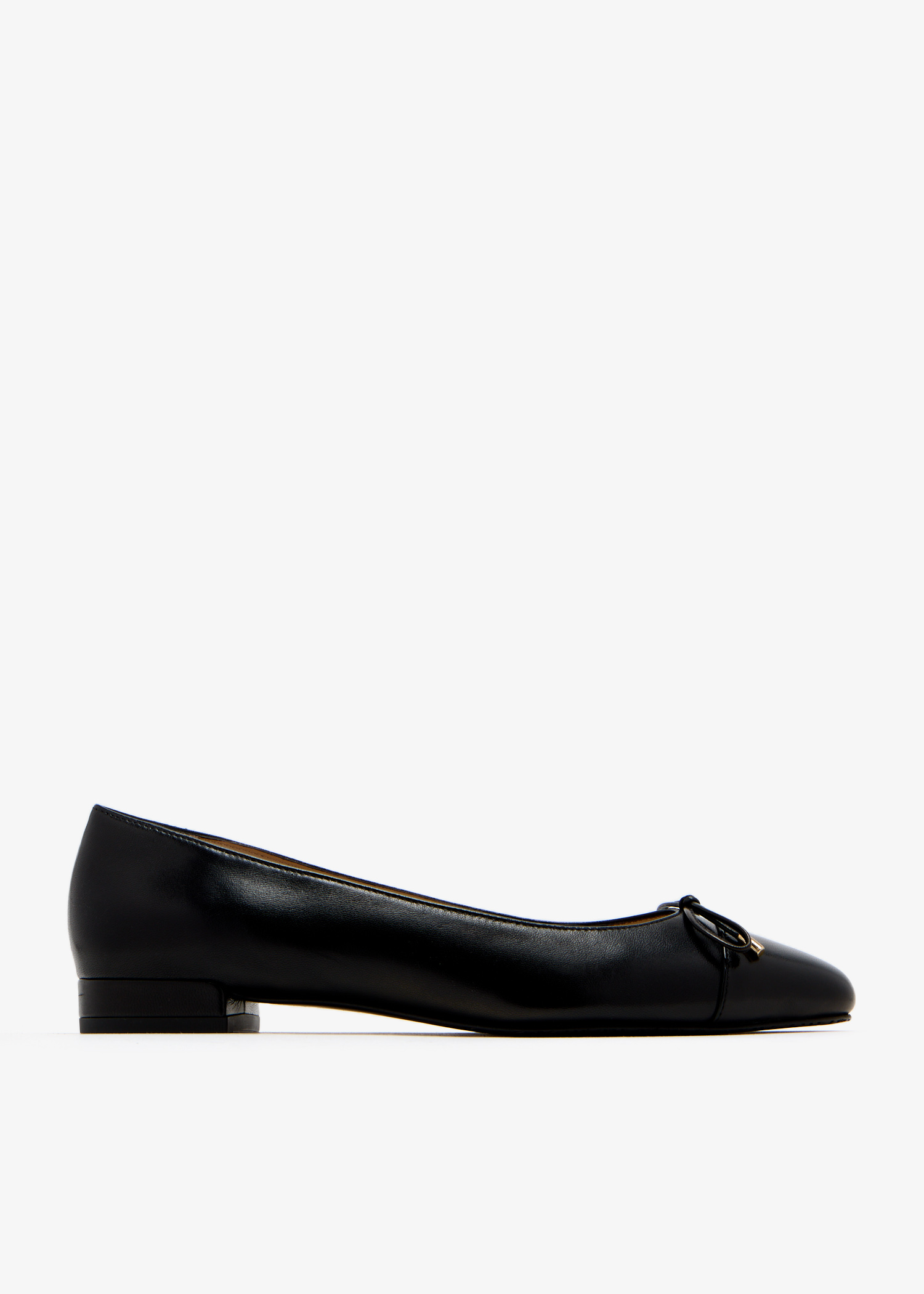 

Sleek bow ballet flats, Black