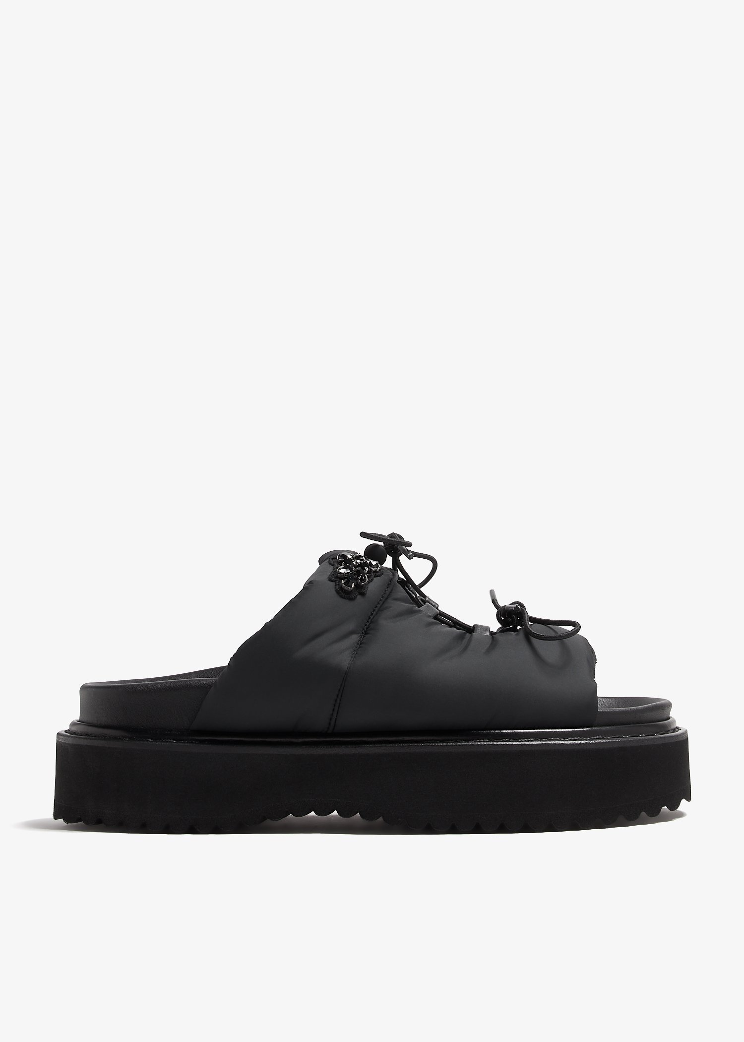 

Platform Ghillie sandals, Black