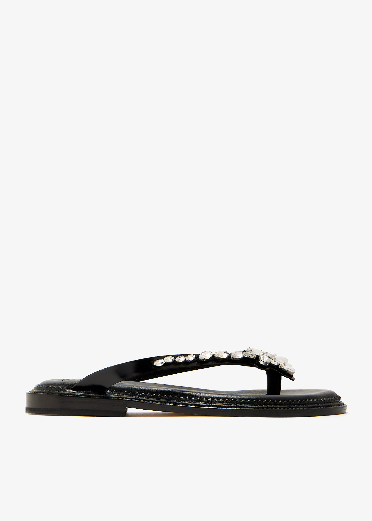 

Embellished thong sandals, Black
