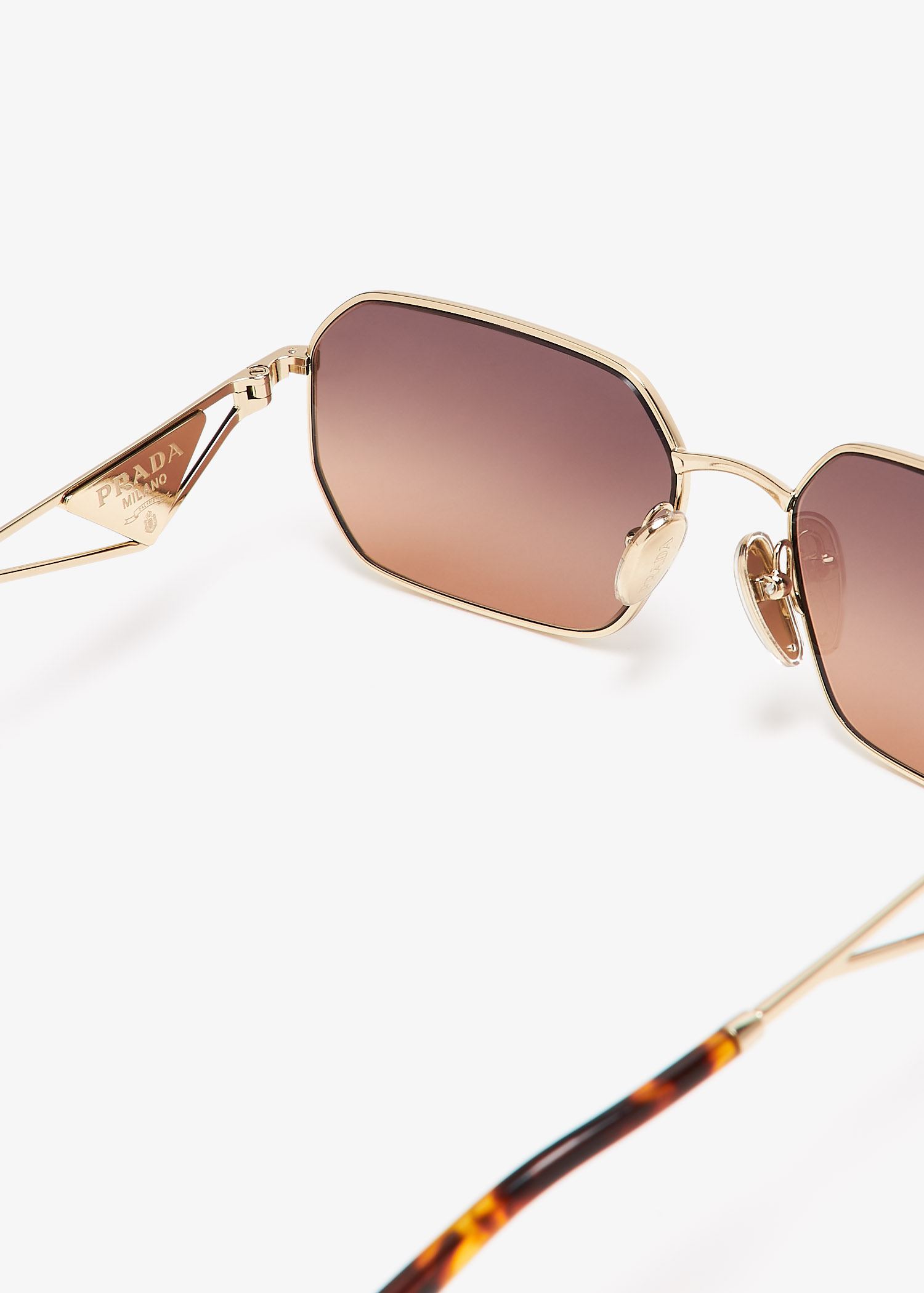 Prada Triangle logo sunglasses for Women - Gold in UAE