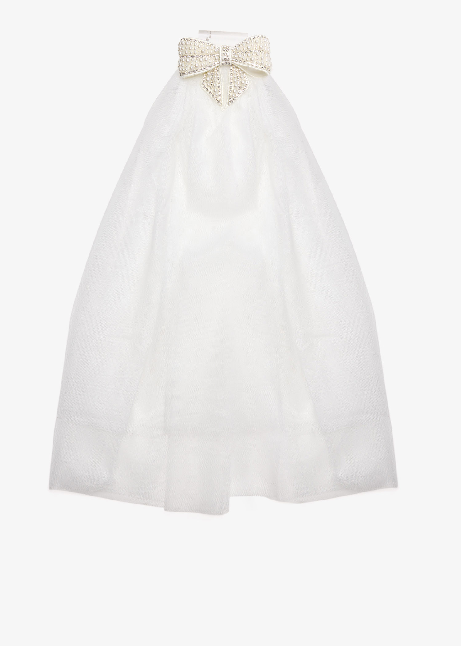 

Embellished Bow veil, White