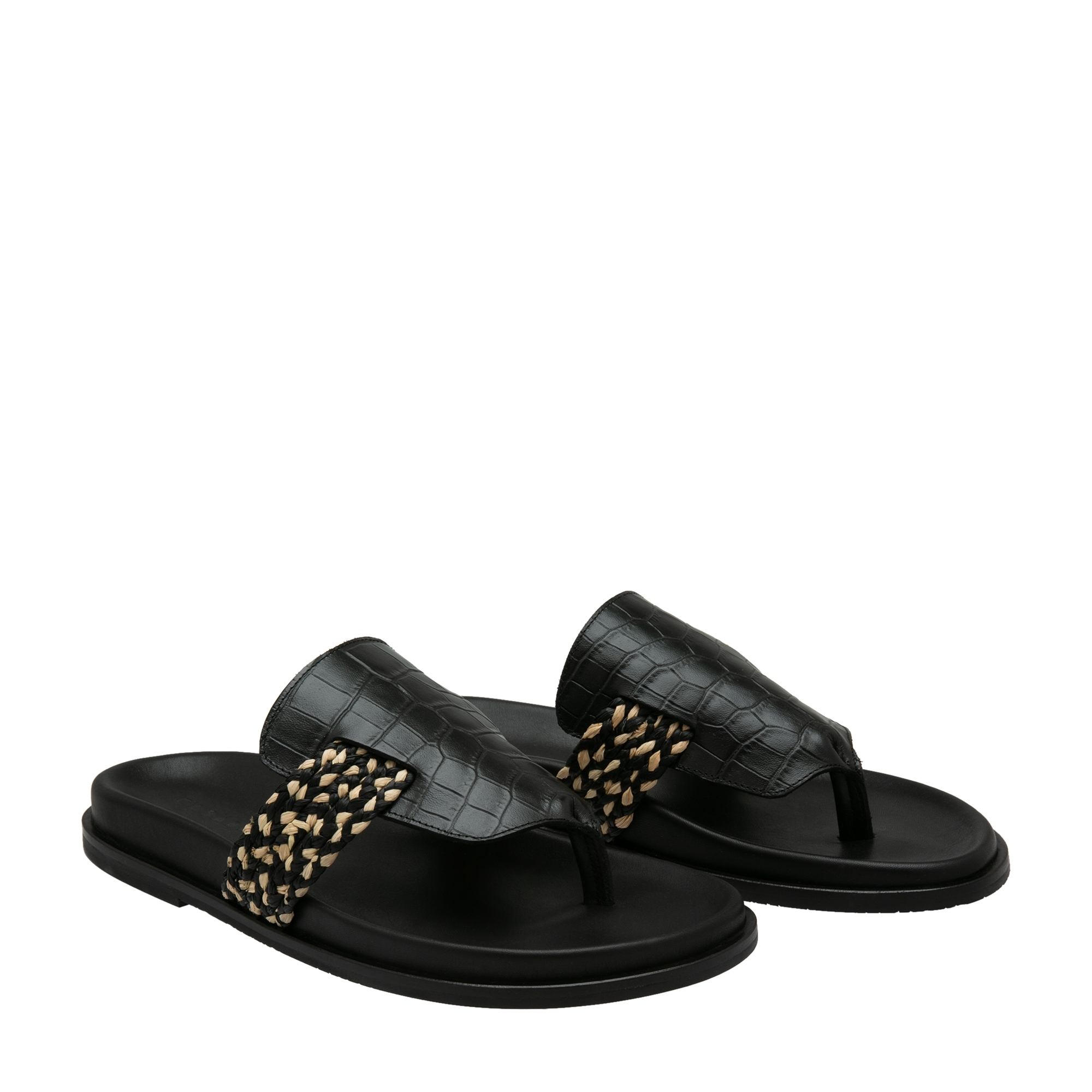 

Leather sandals, Black