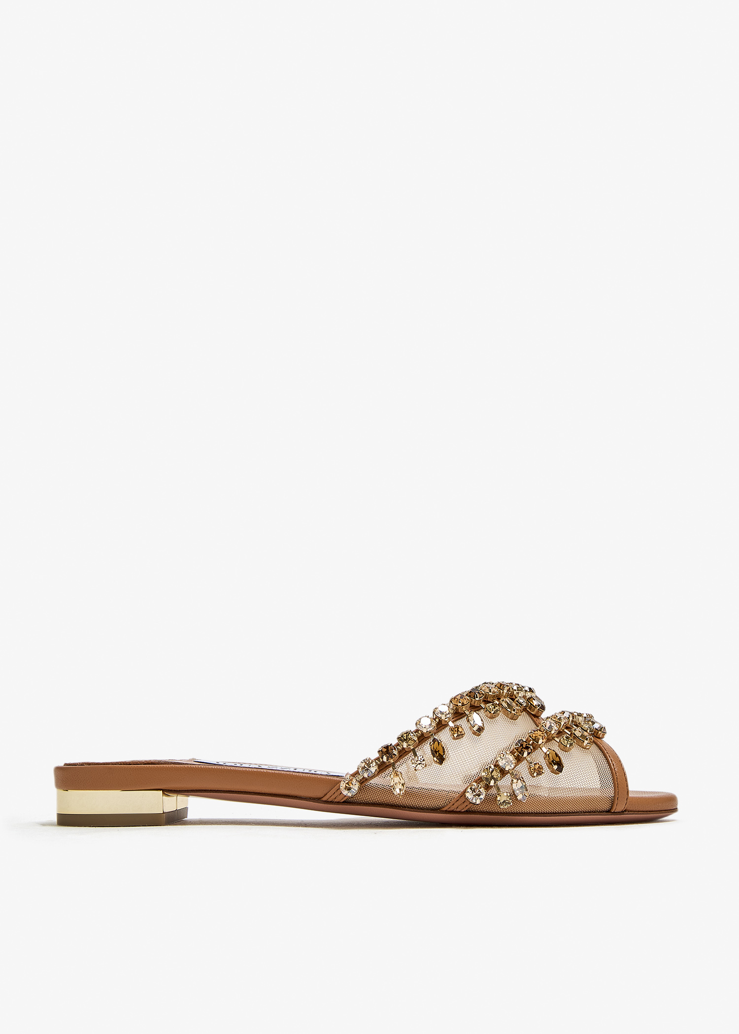 

Temptation crystal flat sandals, Beige