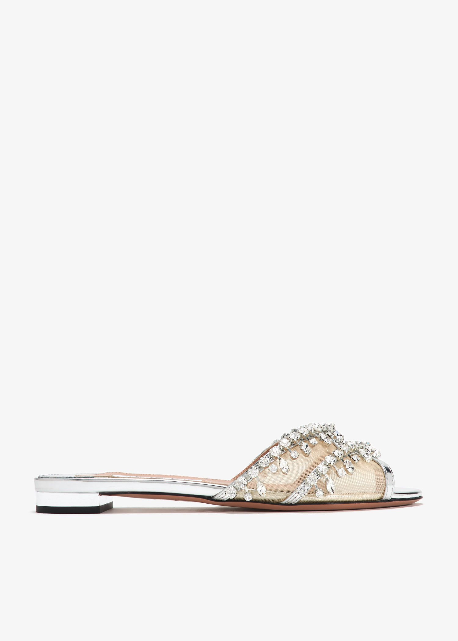 

Temptation Crystal flat sandals, Neutral