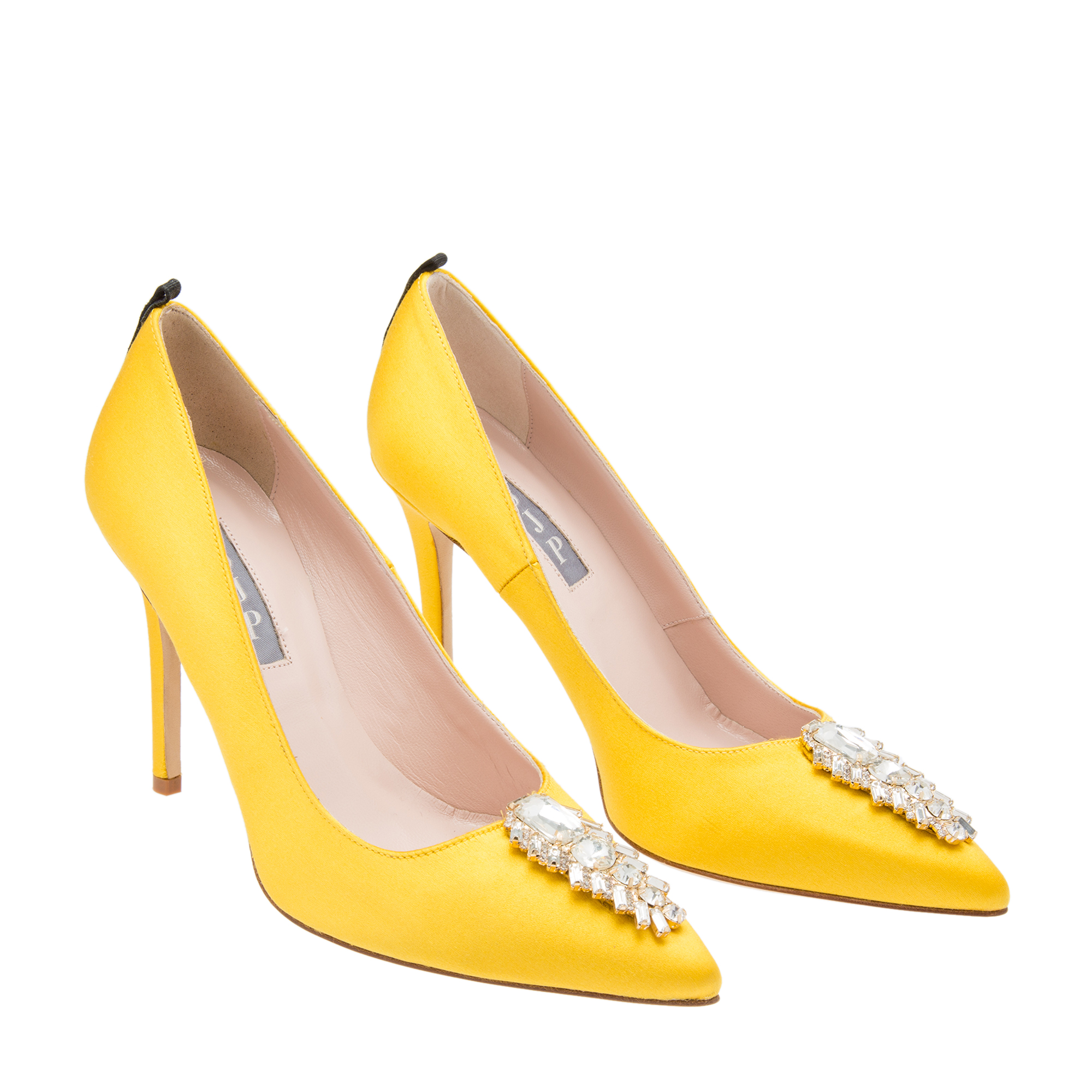 

Tempest satin pumps, Yellow