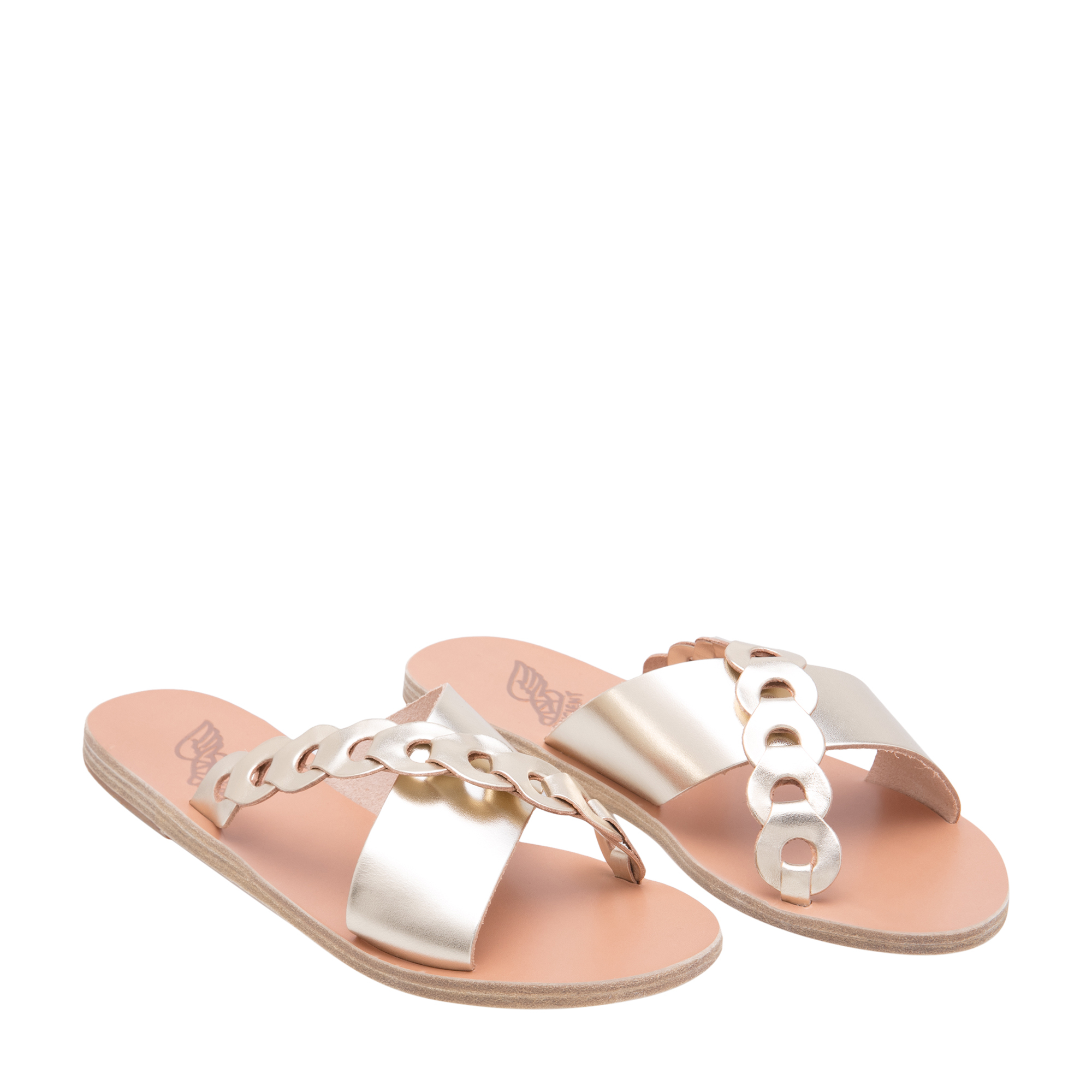 

Thais links leather sandals, Gold