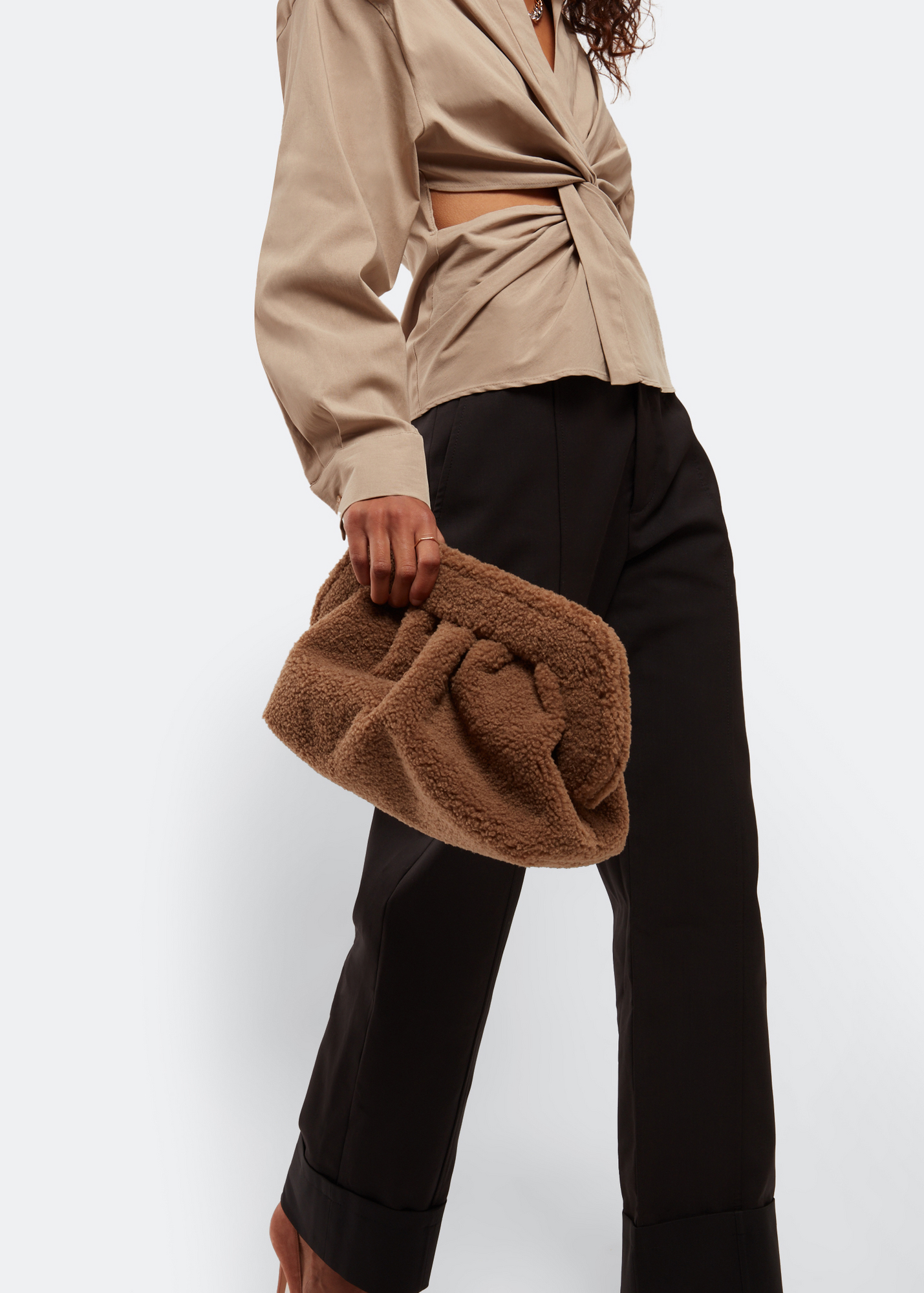 

Bios eco-fur clutch, Brown