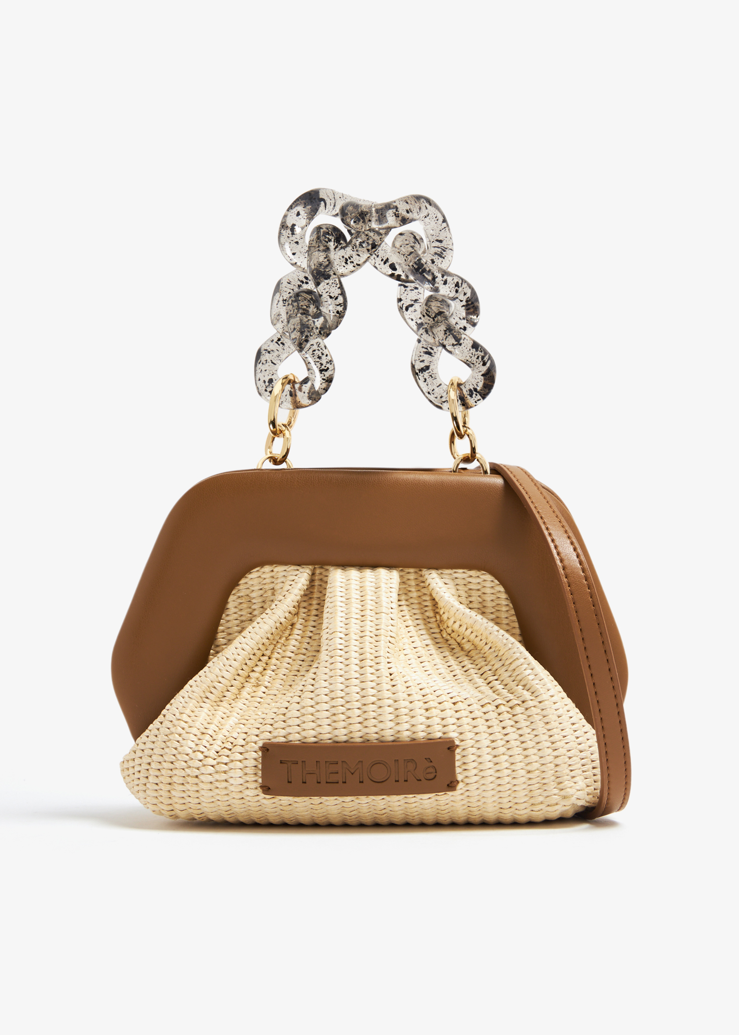 

Gea Straw clutch, Beige