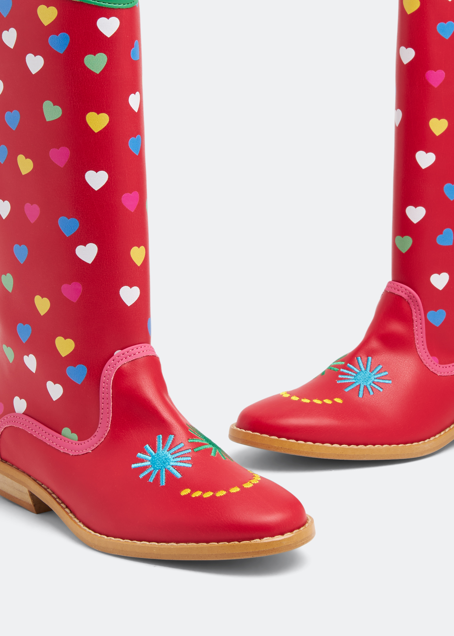 

Heart fringe boots, Red