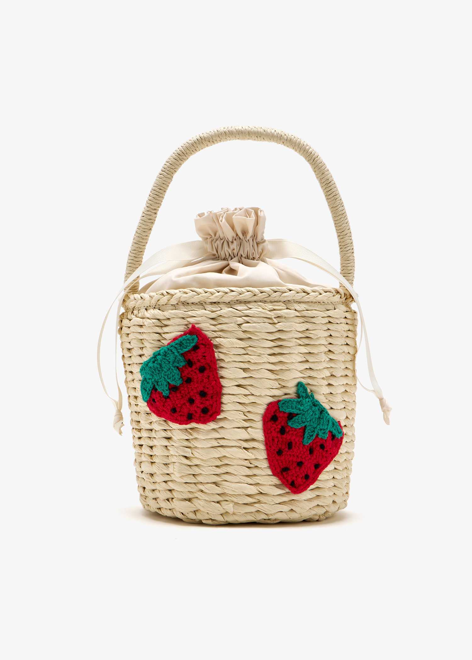 

Strawberry bucket bag, Beige