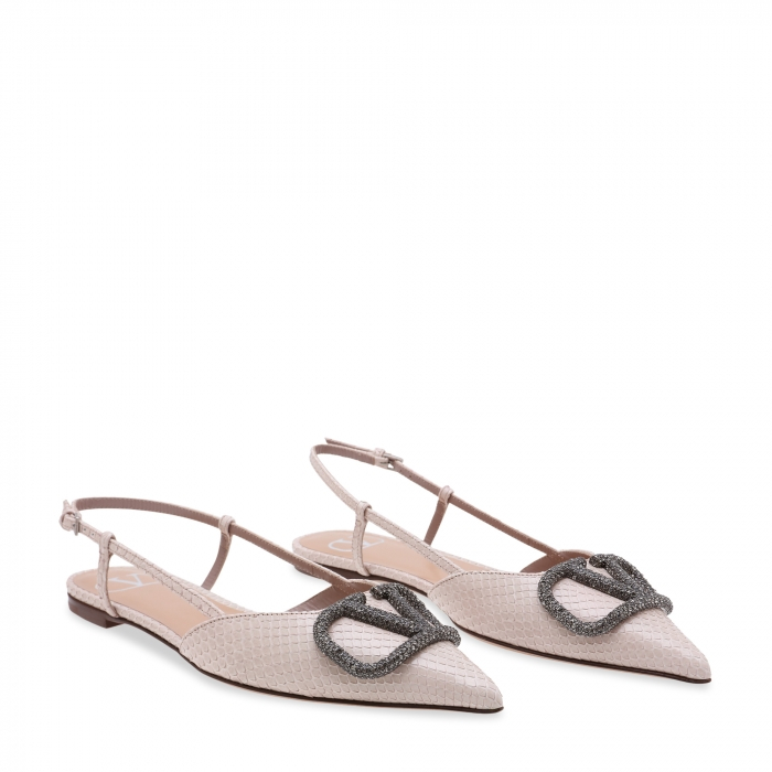 

Vlogo leather flats, Beige