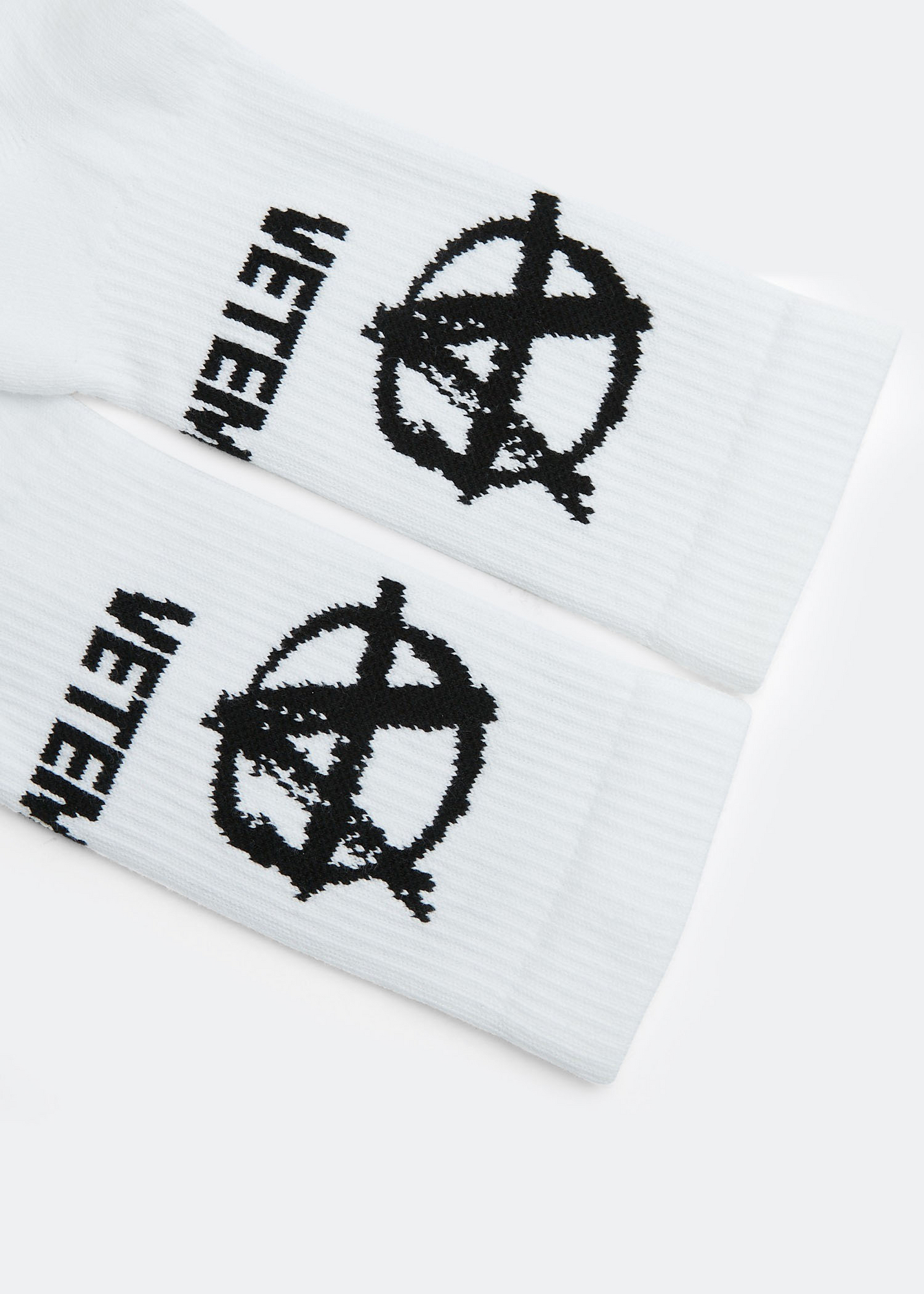 

Anarchy logo socks, White