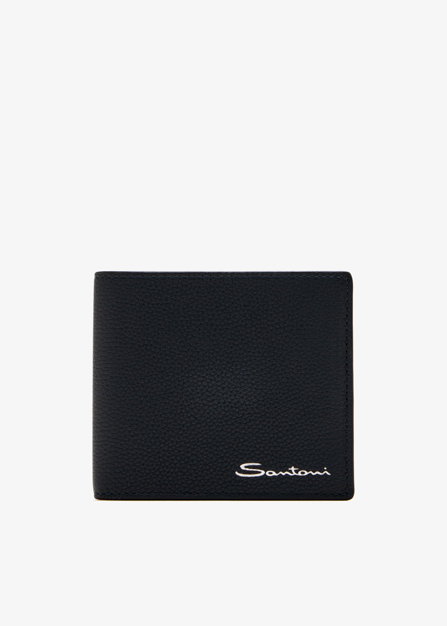 

Leather bi-fold wallet, Navy