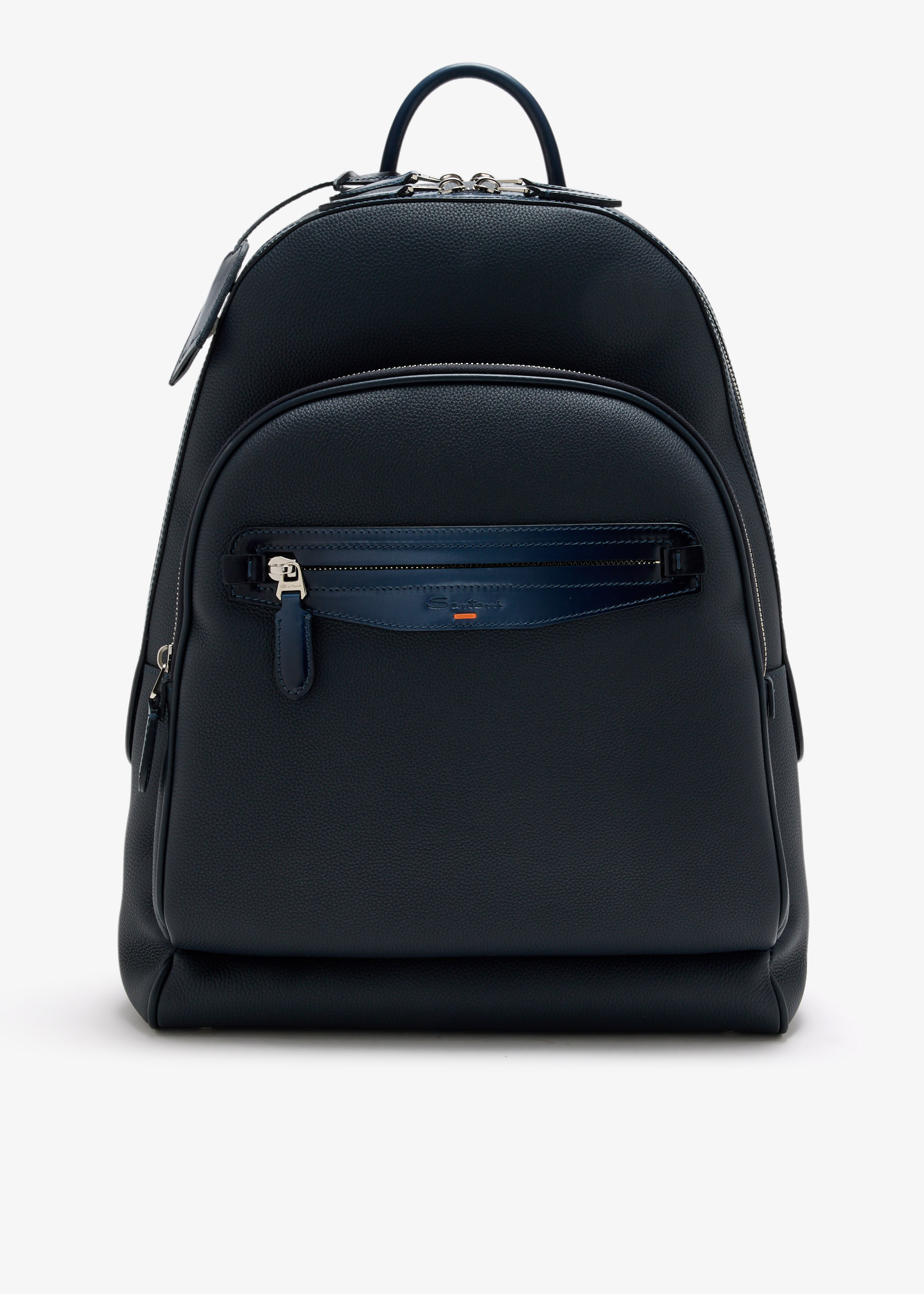 

Leather backpack, Navy