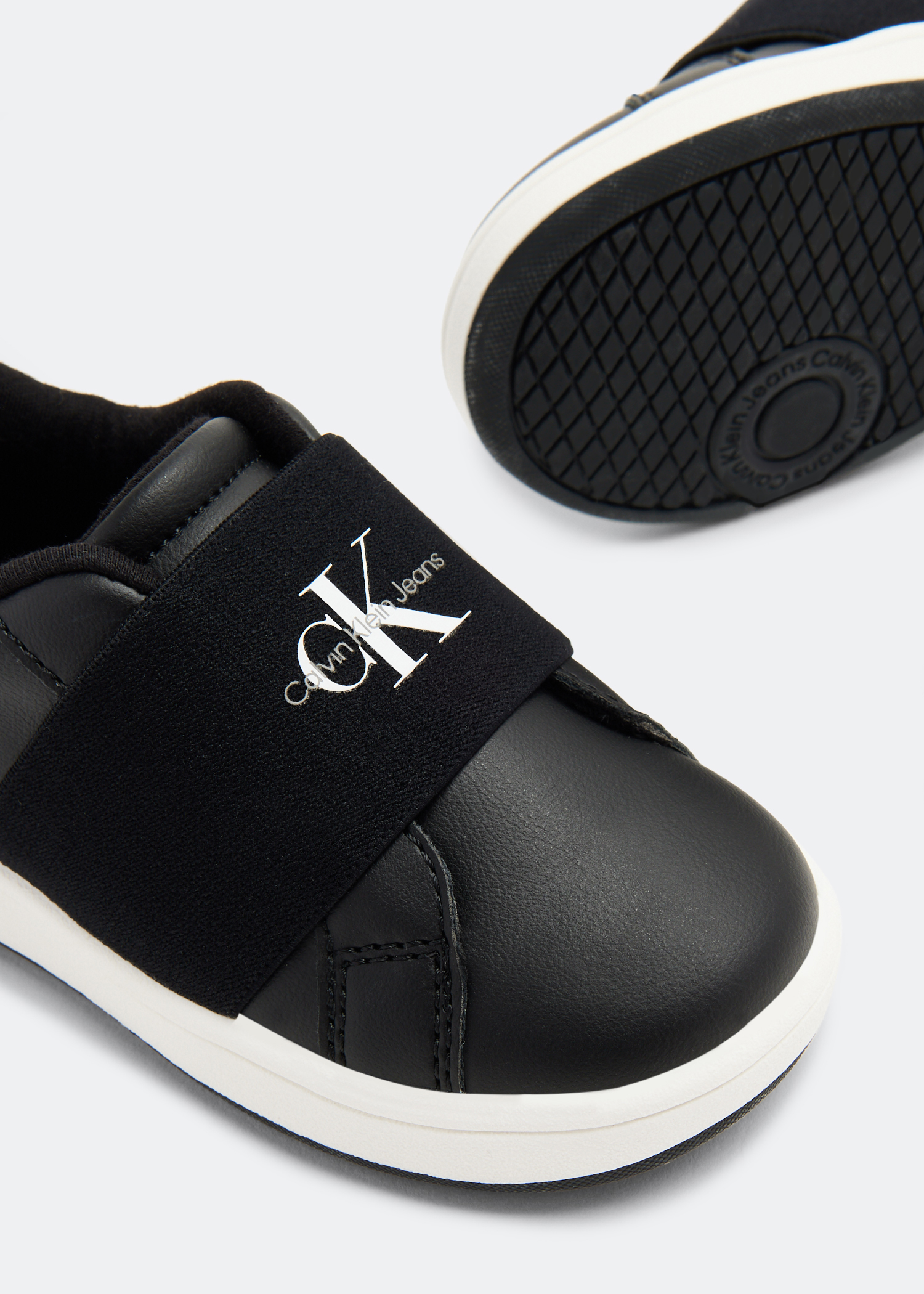 

CK logo band sneakers, Black