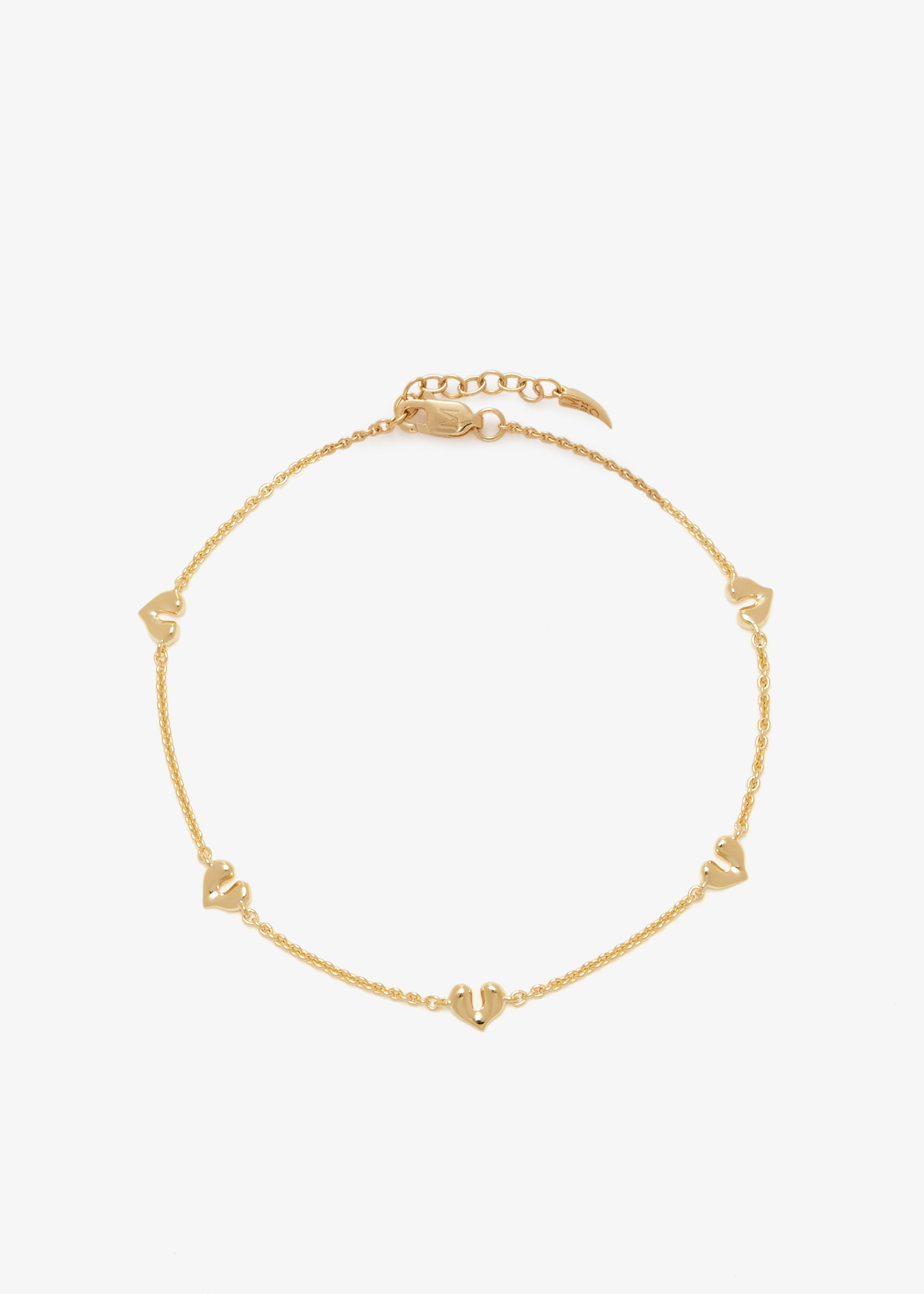 

Molten Heart mini charm bracelet, Gold