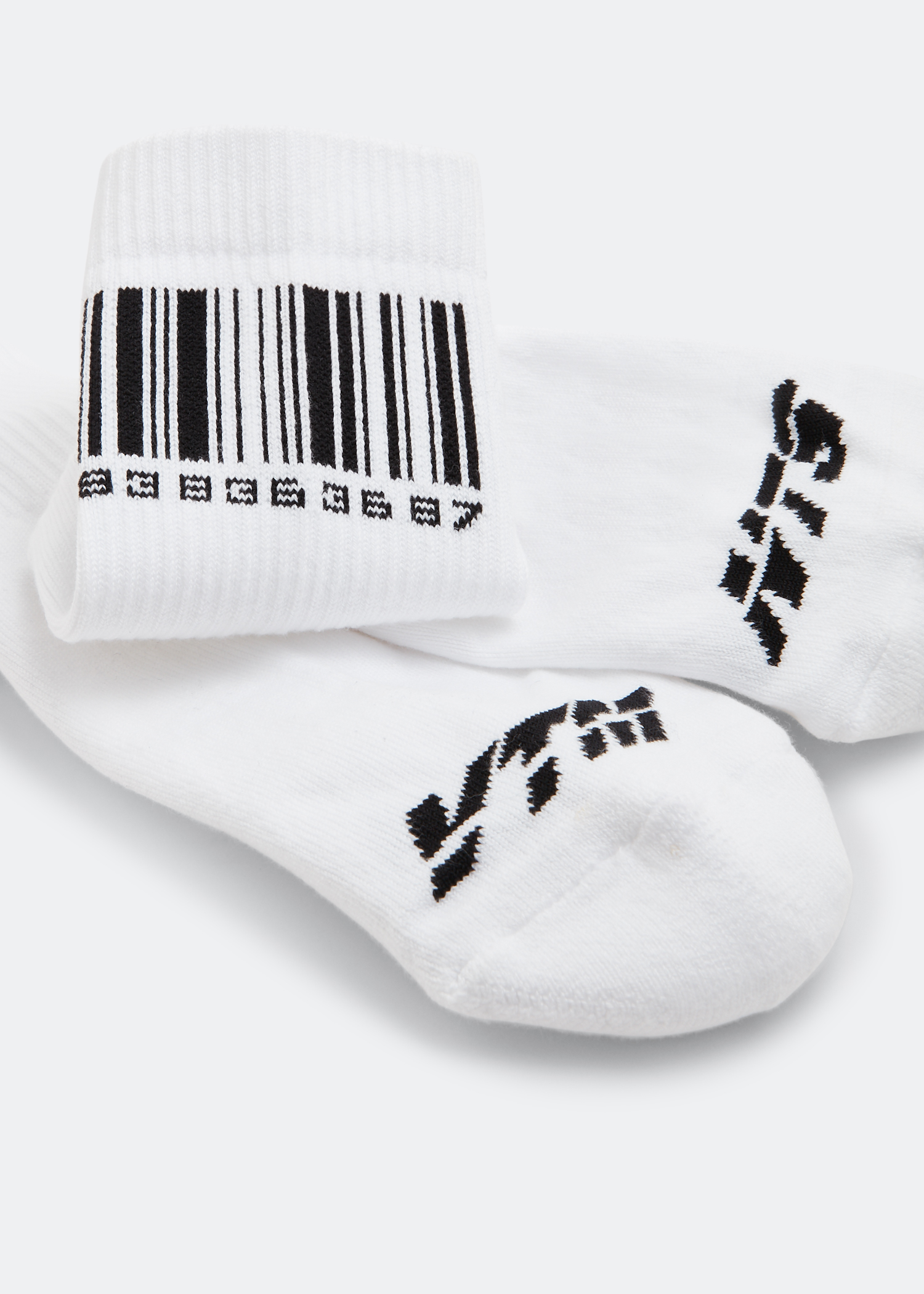 

Barcode socks, White