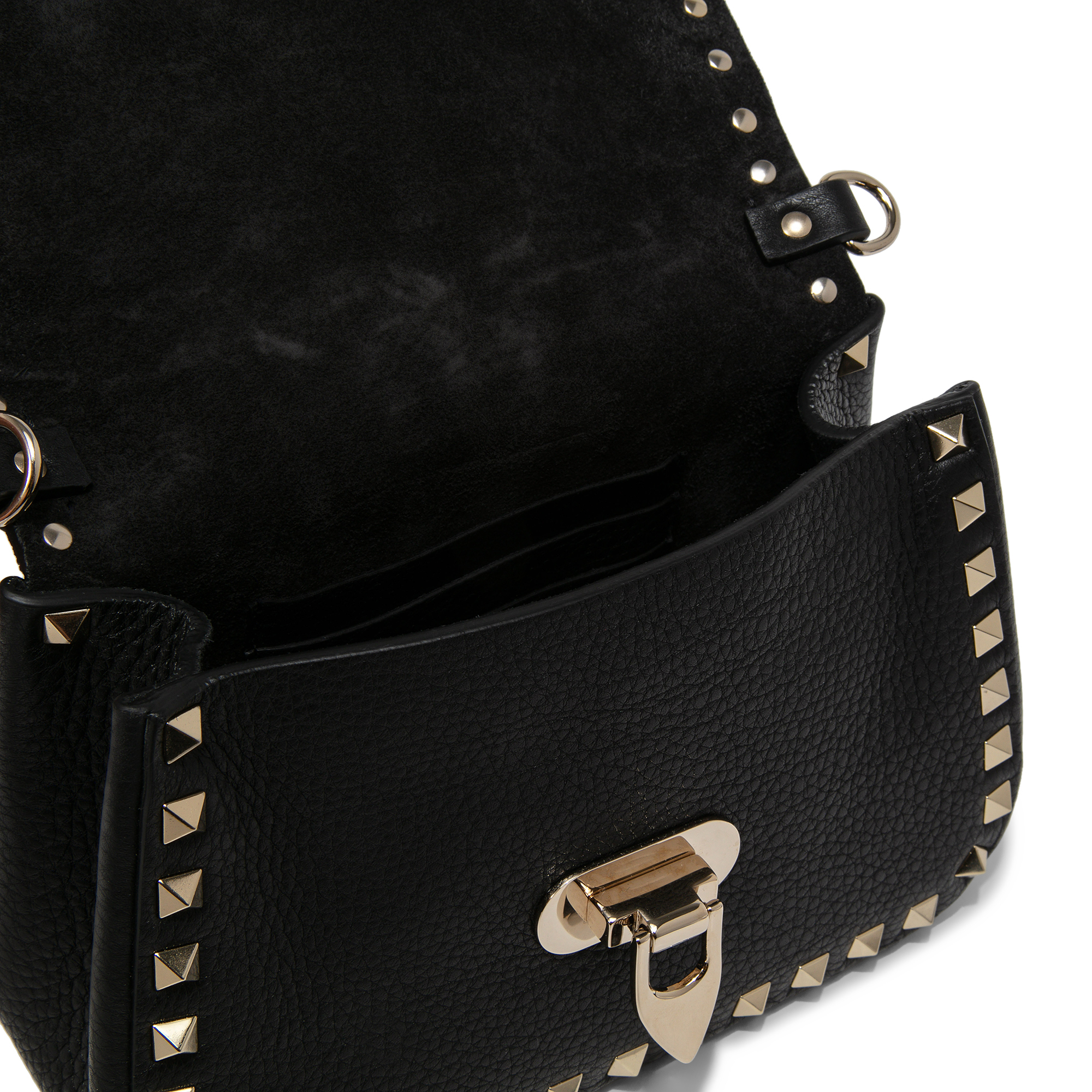

Rockstud top handle bag, Black
